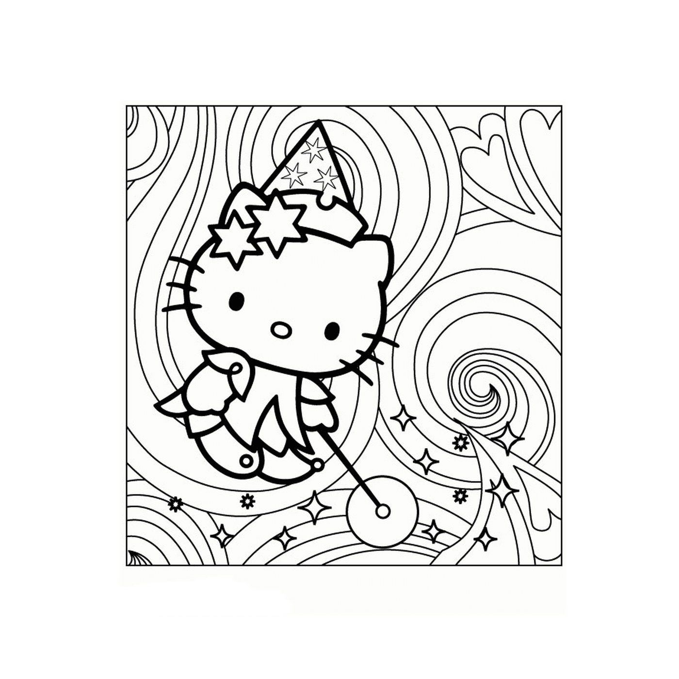 coloriage hello kitty magique