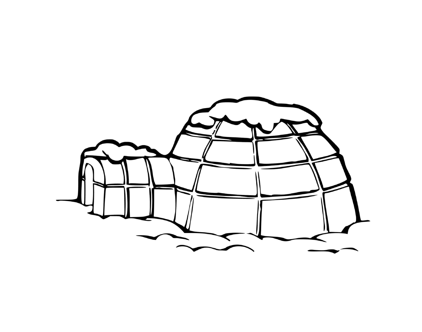 coloriage igloo habitation hivernale au froid