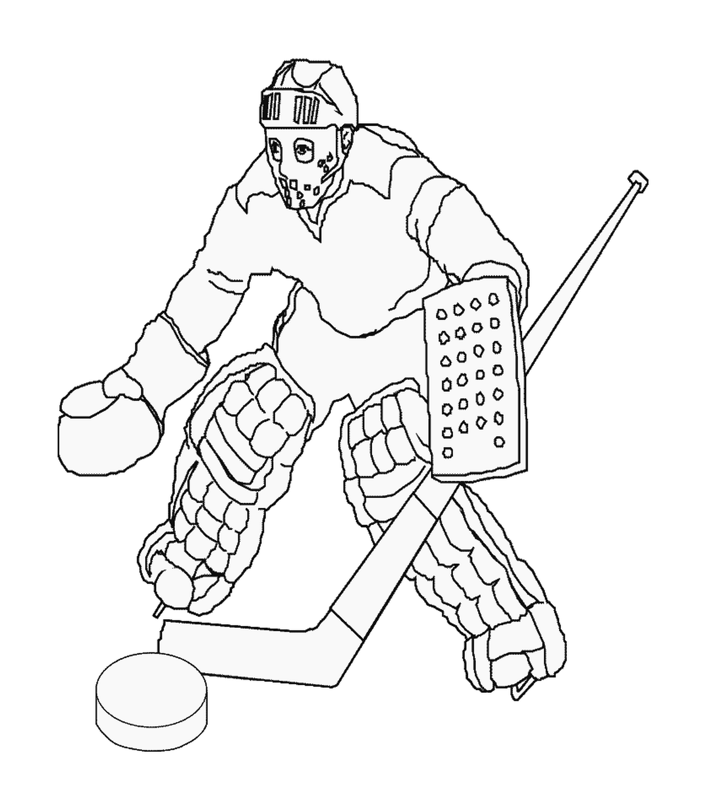 coloriage gardien de hockey