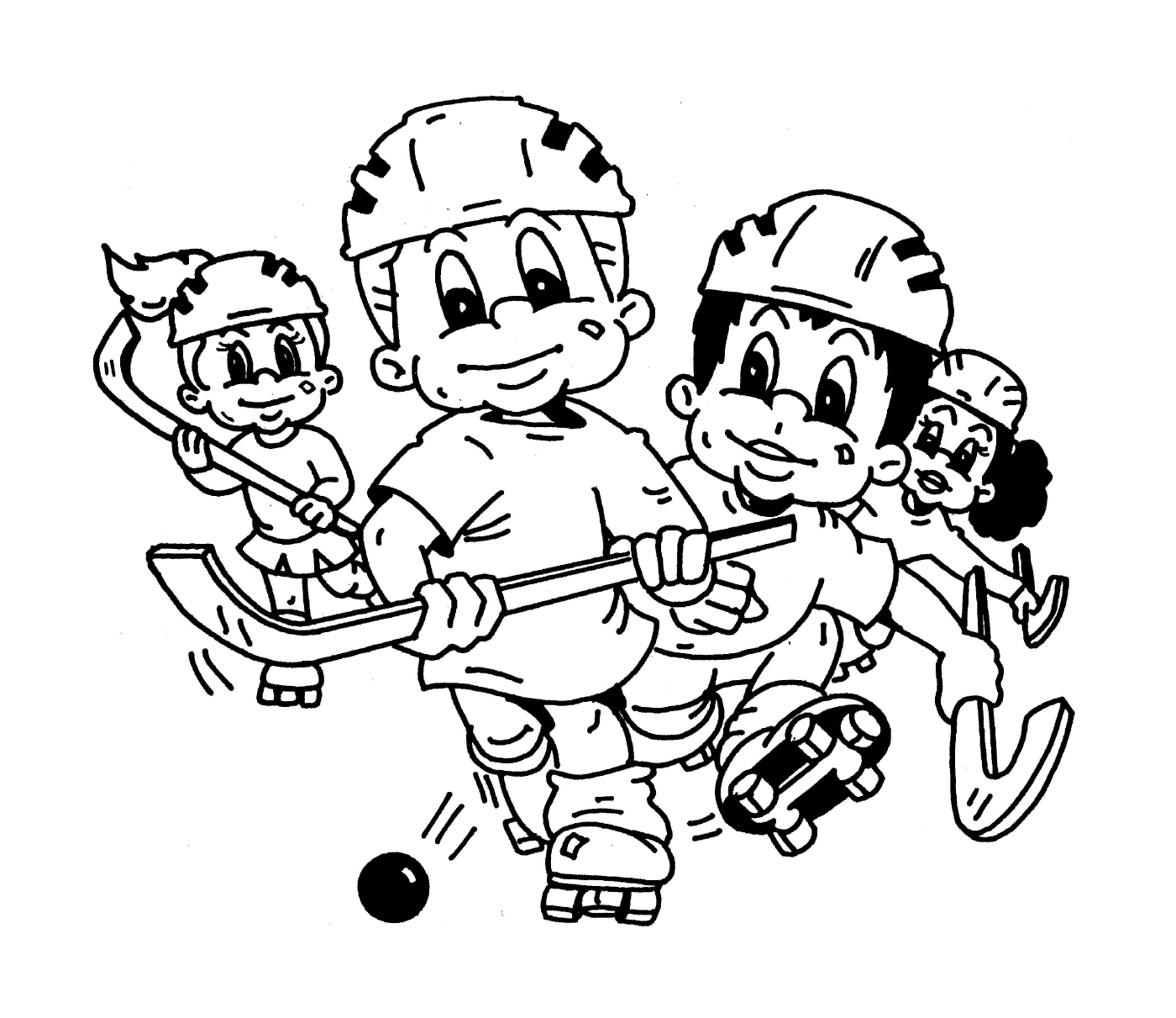 coloriage dessin de hockey enfants fille et garcon