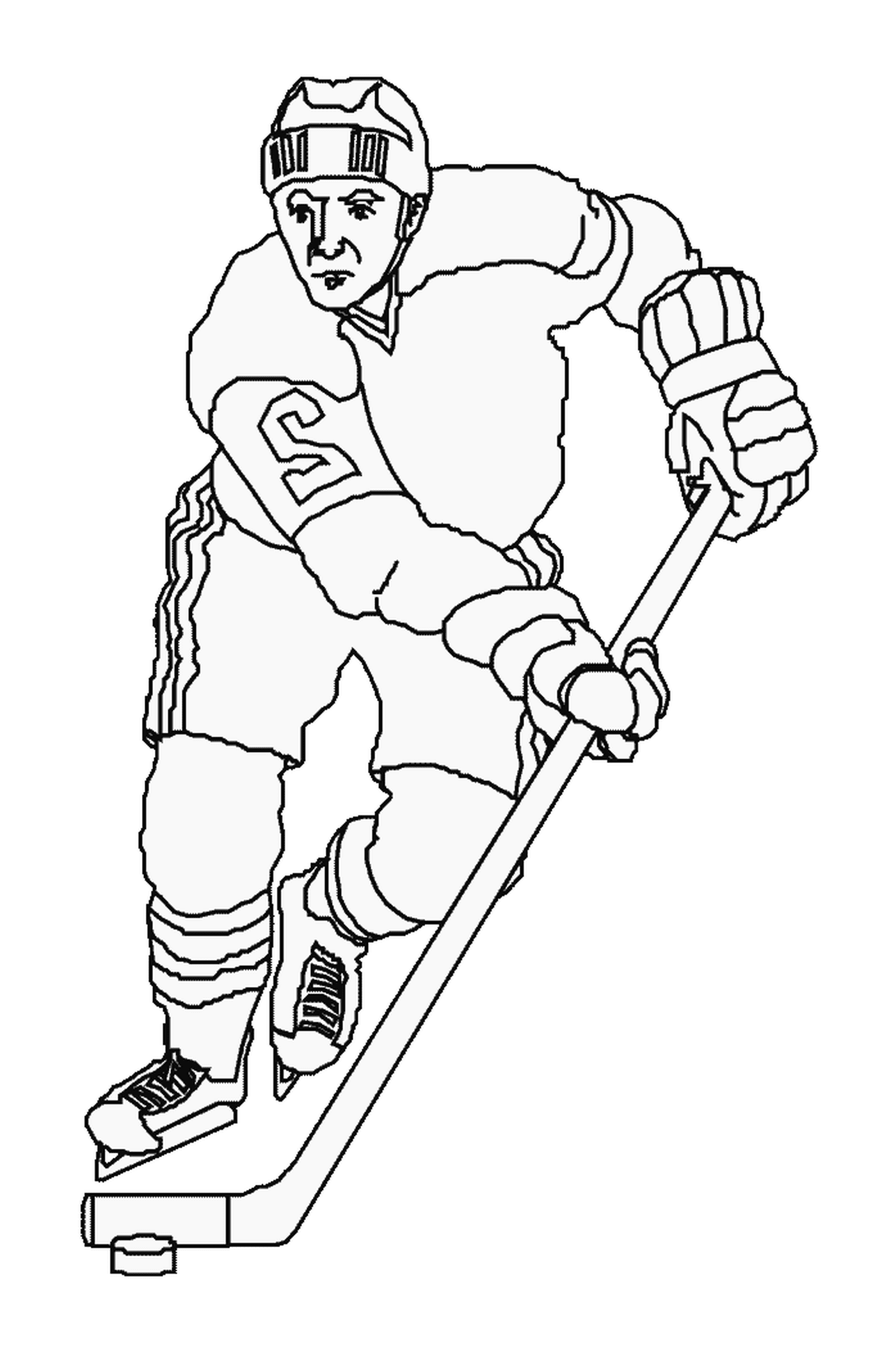 coloriage joueur hockey