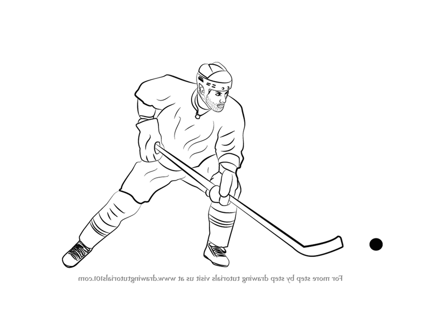 coloriage dessin de joueur de hockey