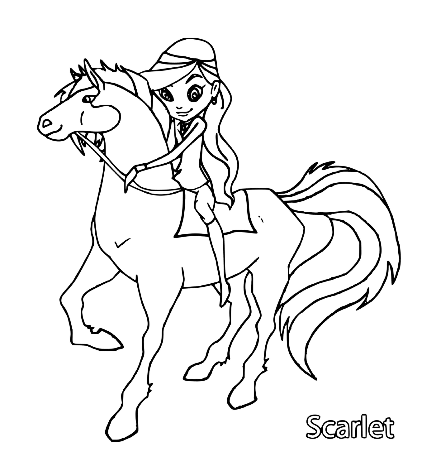 coloriage scarlet horseland
