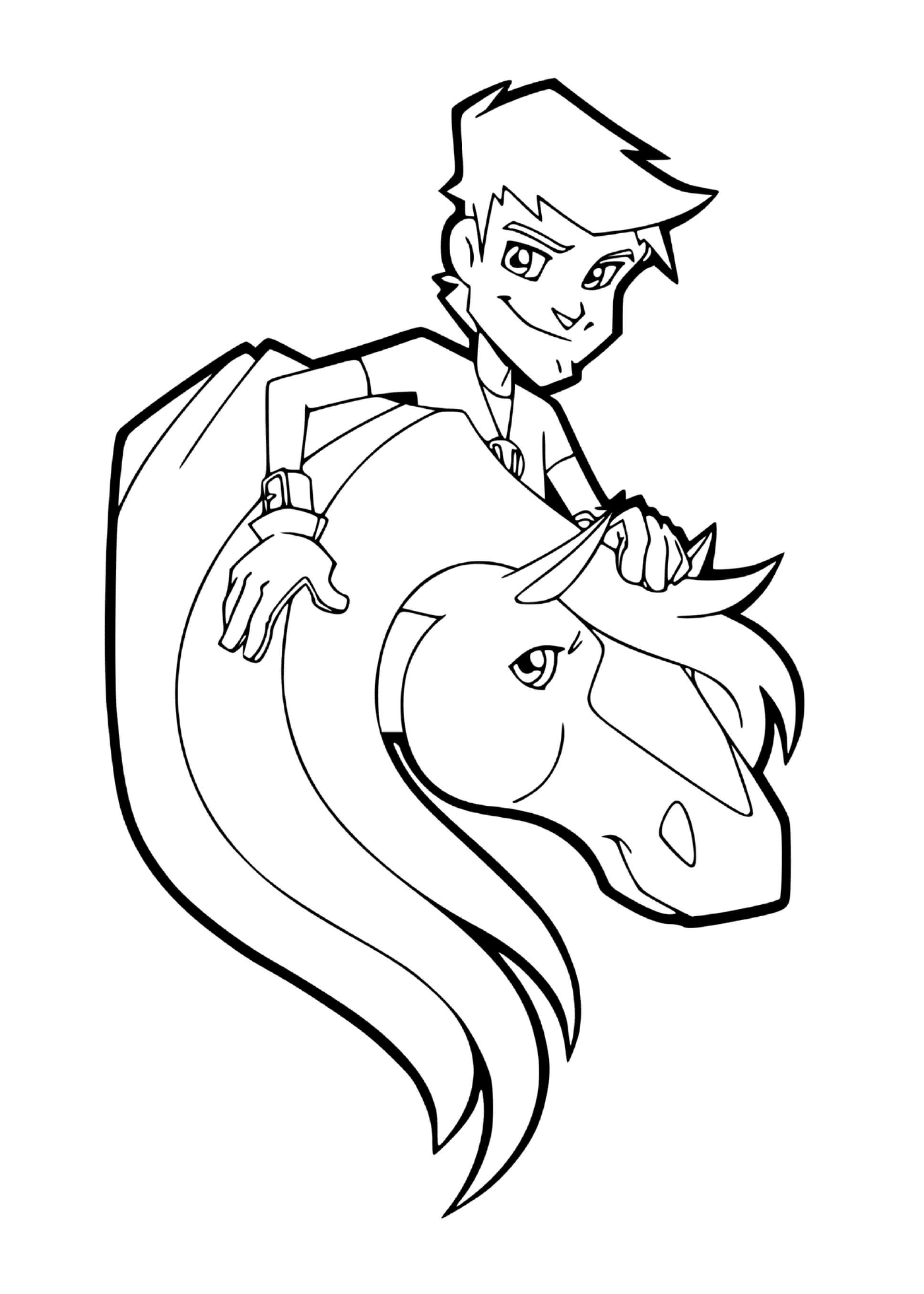 coloriage fred et son cheval tango horseland