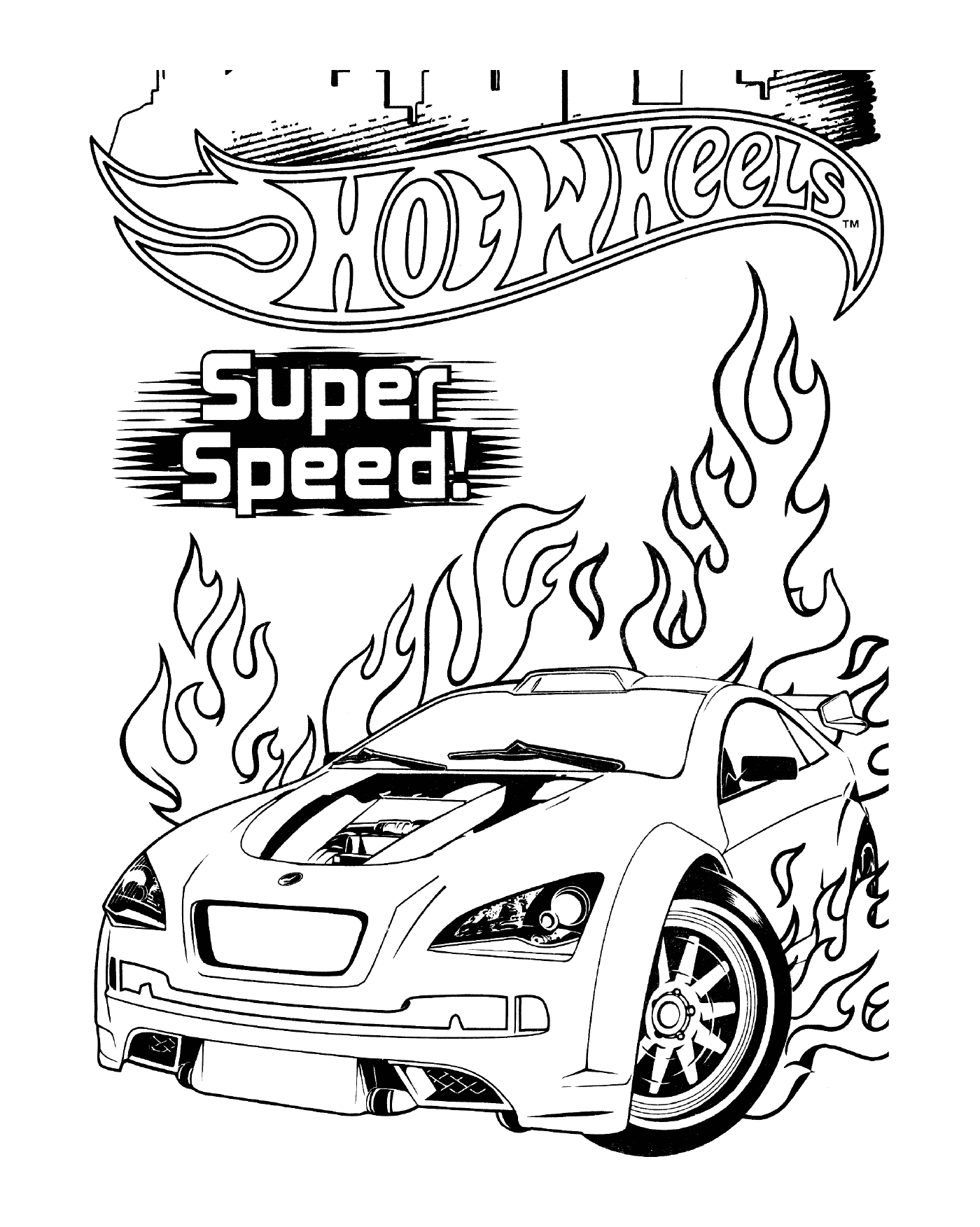 coloriage Hot Wheels Super vitesse