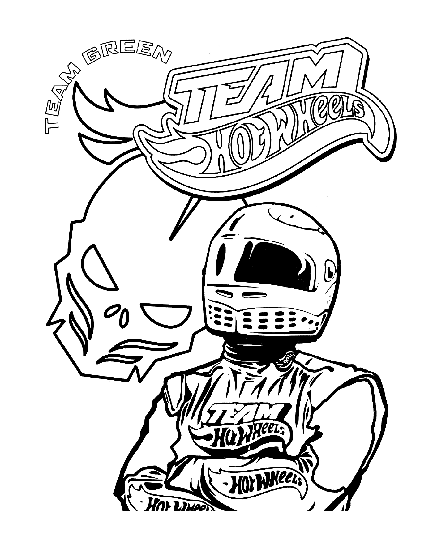 coloriage Team Hot Wheels Driver