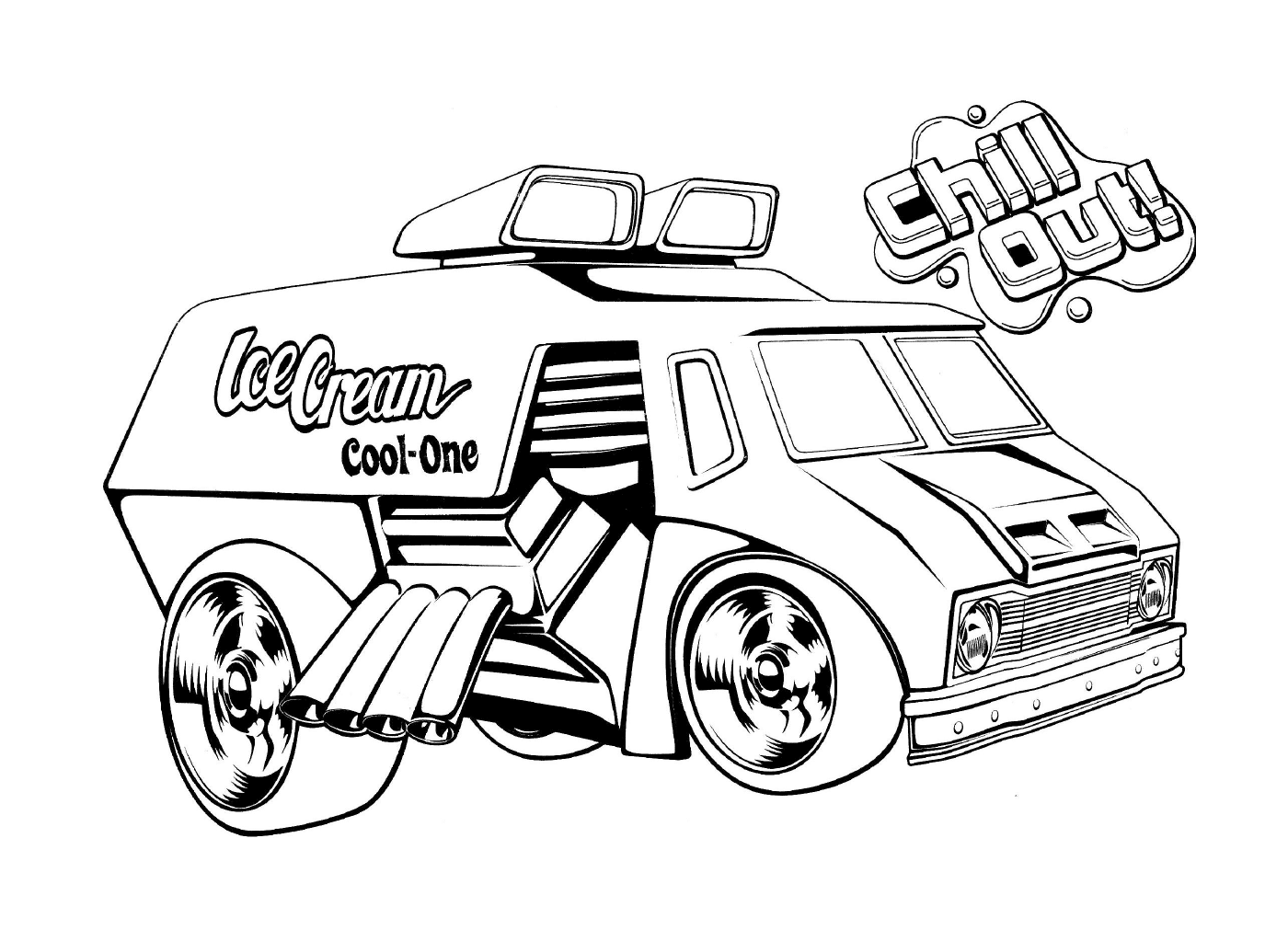 coloriage hot wheels ice cream truck