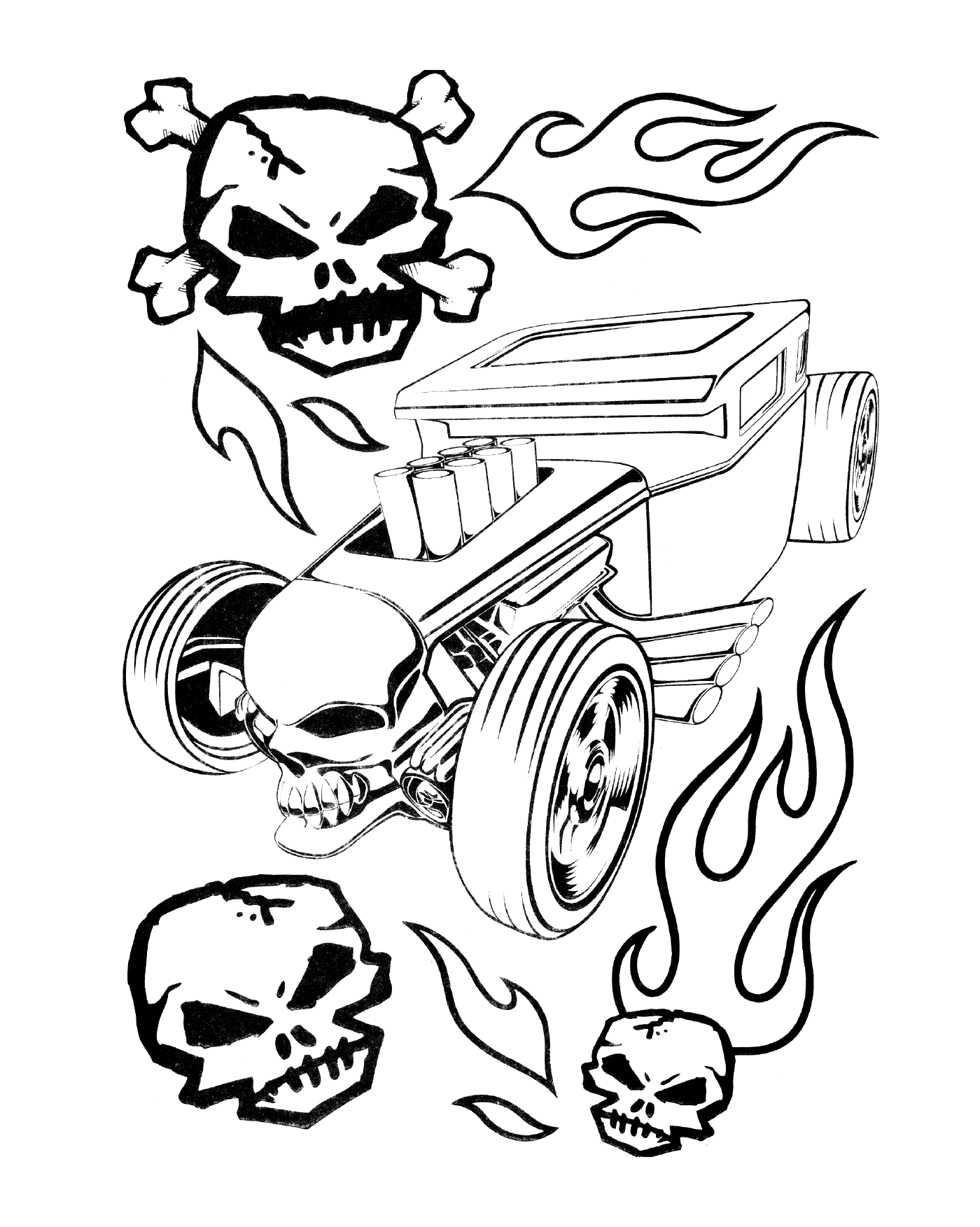 coloriage Hot Wheels Skulls