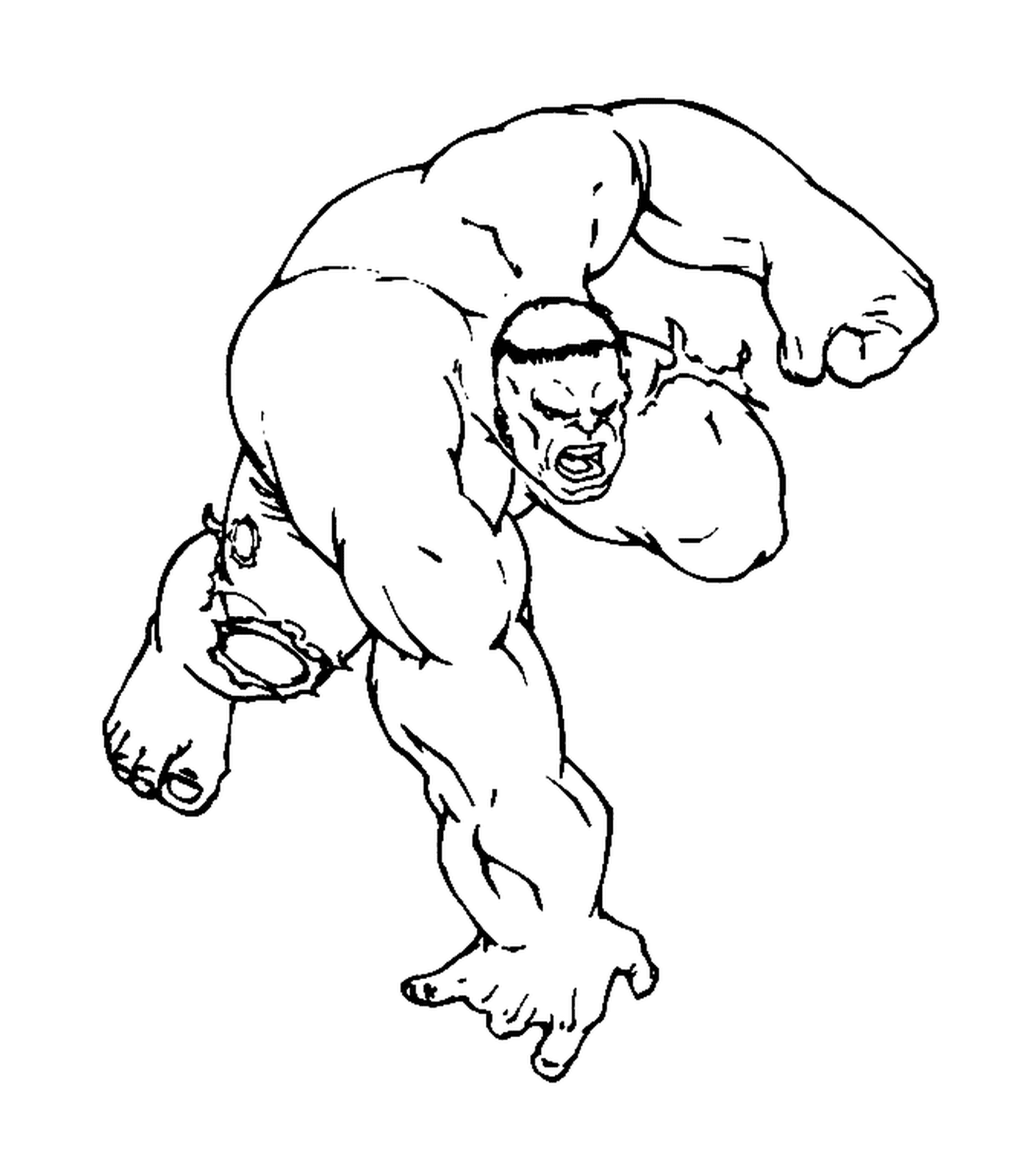 coloriage Hulk est pret a courir