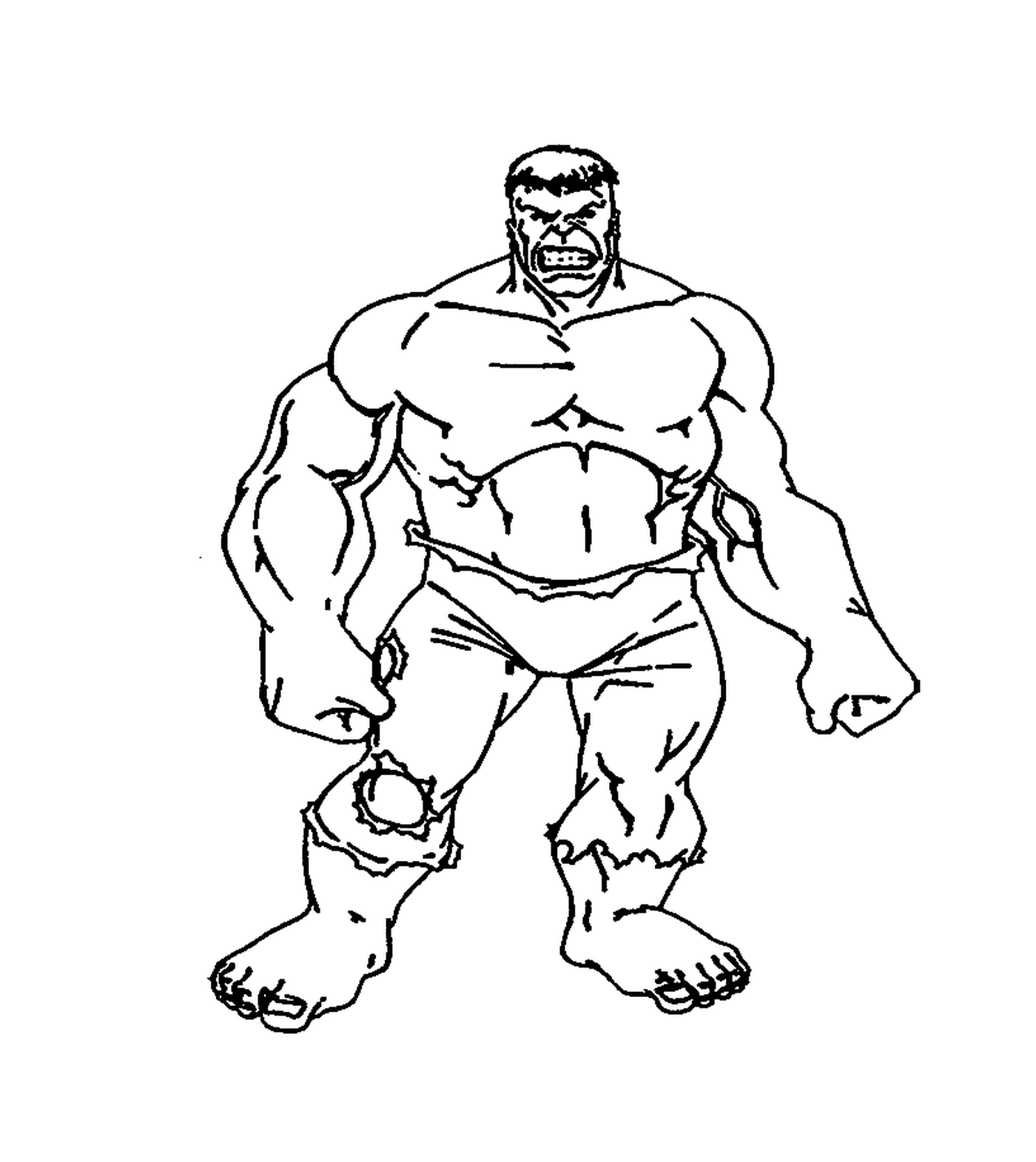 coloriage coloriage de Bruce Banner apres transformation en Hulk