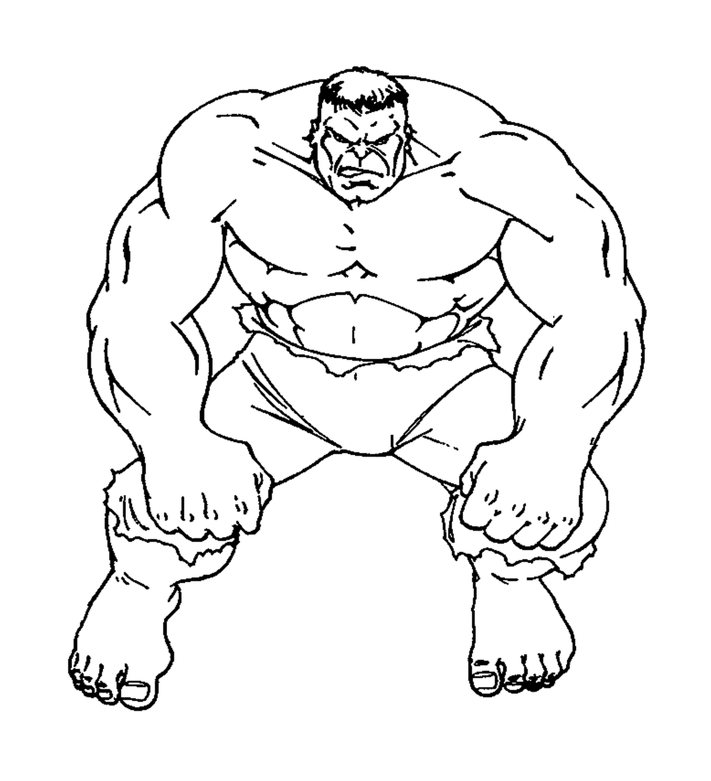 coloriage dessin de Bruce Banner en Hulk