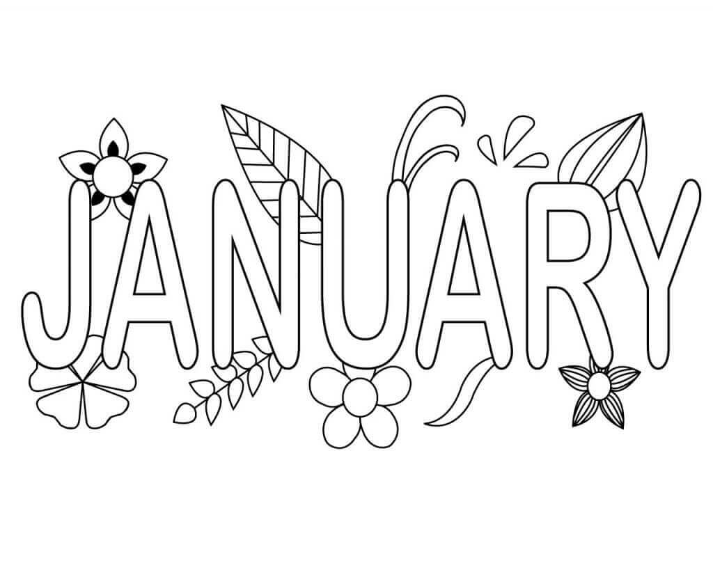 coloriage Mois de Janvier en Anglais January Month