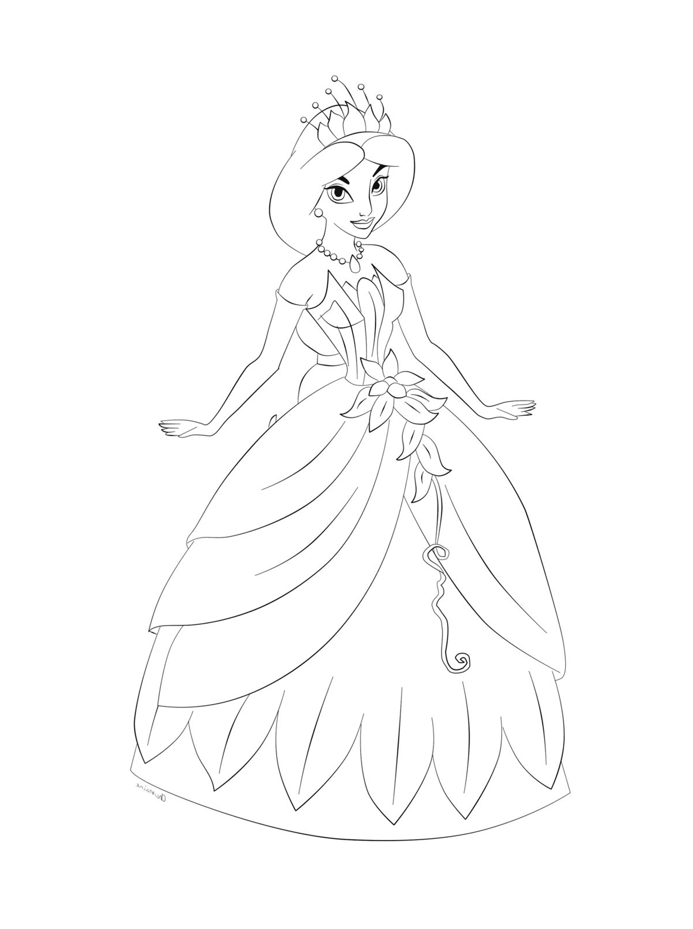 coloriage princesse disney jasmine et sa magnifique robe de bal