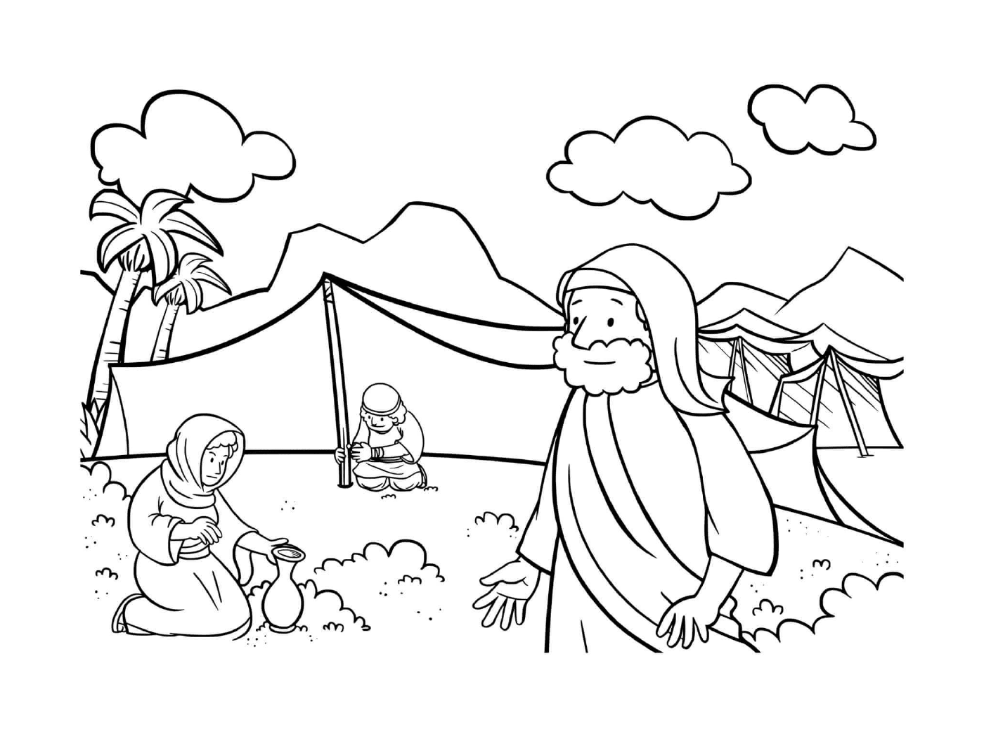 coloriage Moses Rock One Exodus 17_1 7_01