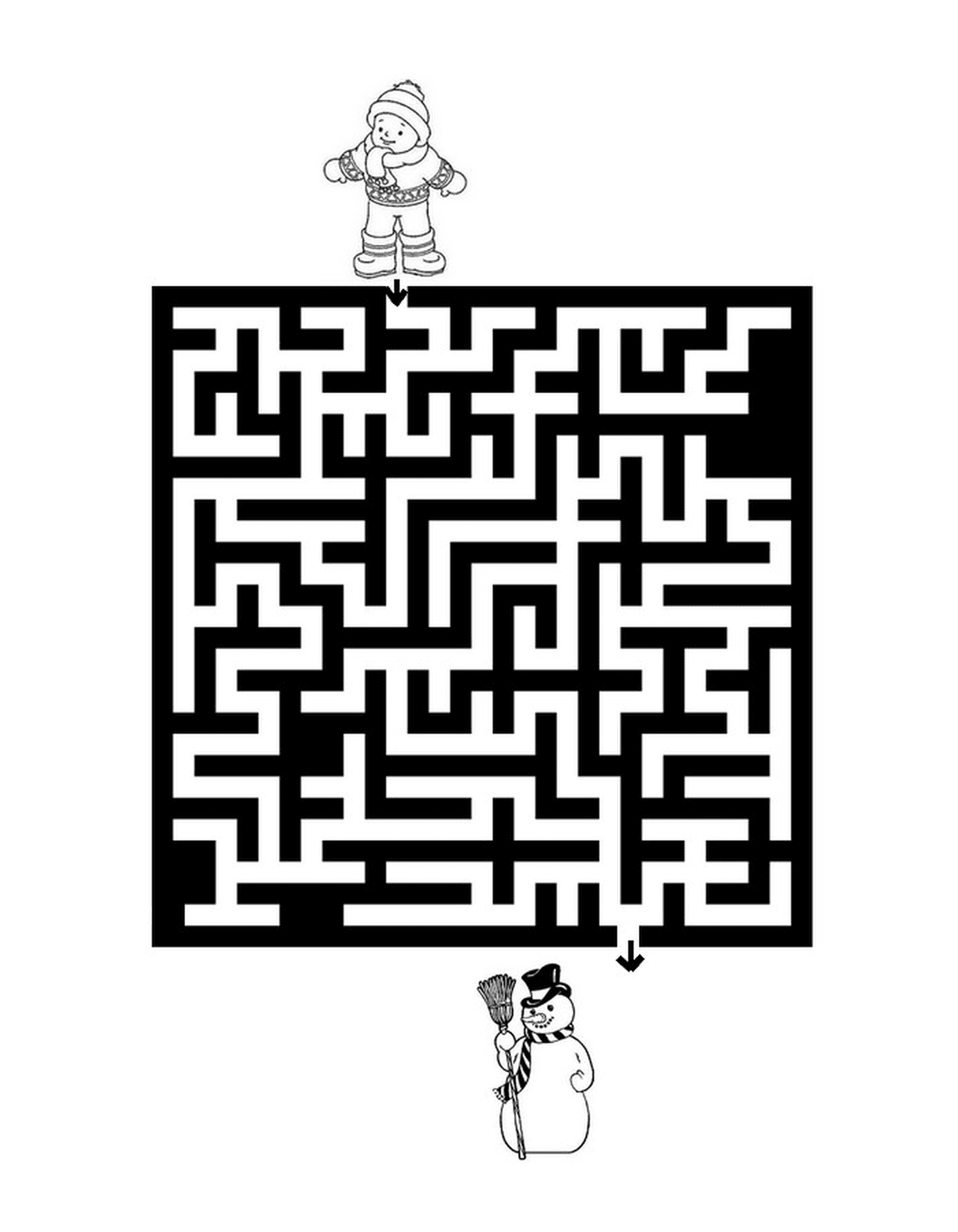 coloriage jeux labyrinthe noel 4