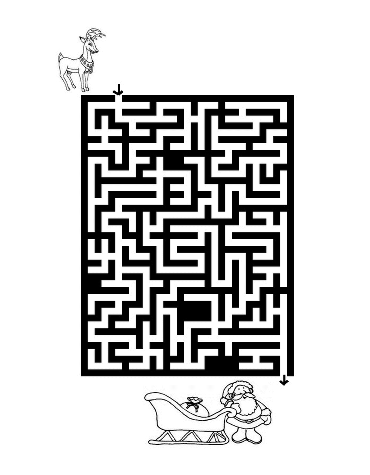 coloriage jeux labyrinthe noel 7