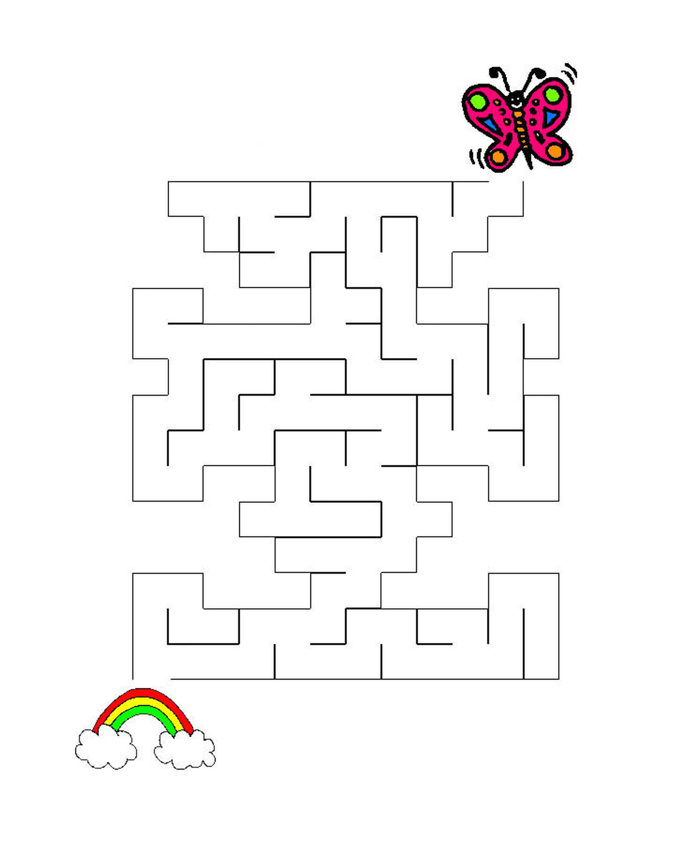 coloriage labyrinthe jeux papillon