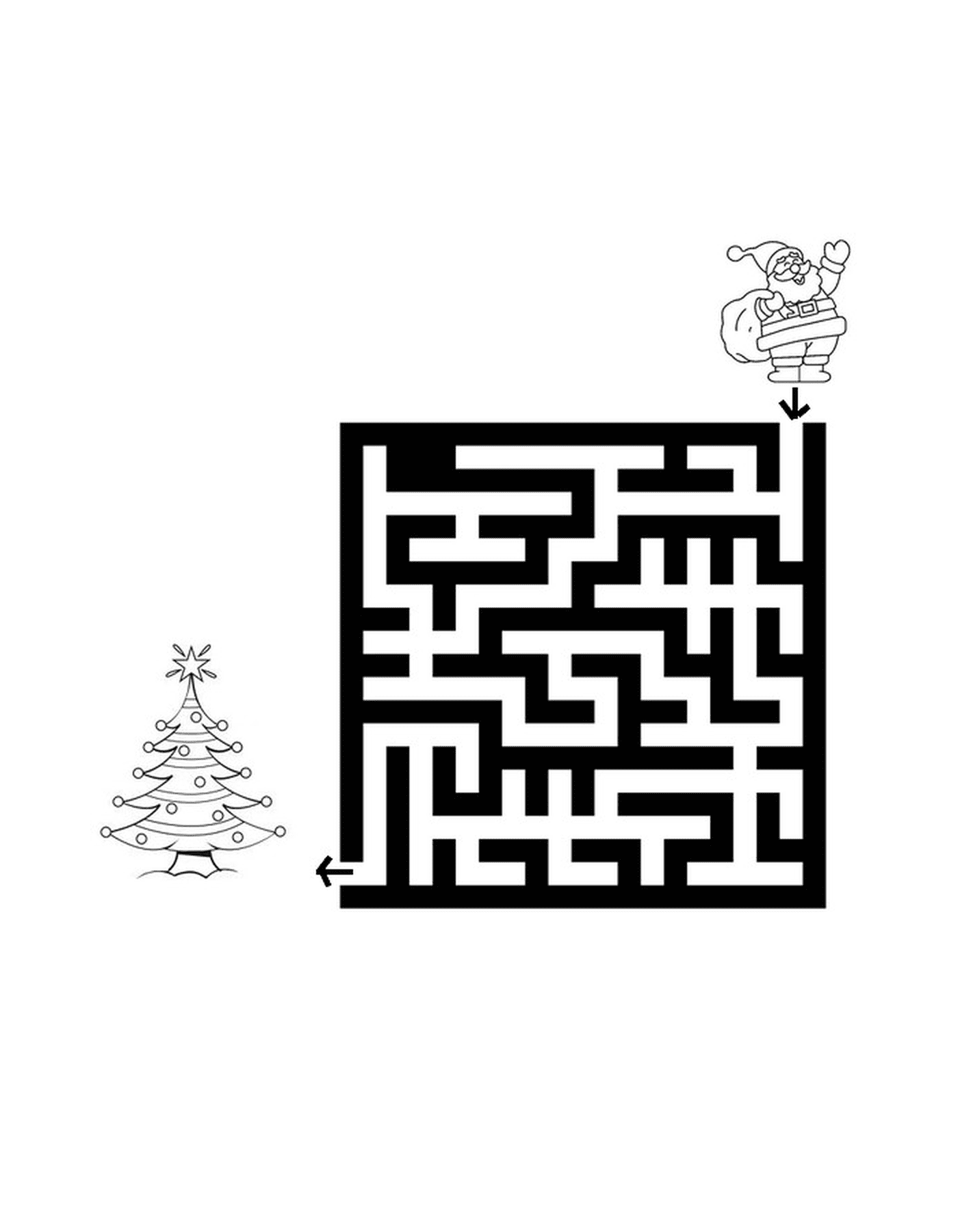 coloriage labyrinthe noel 1