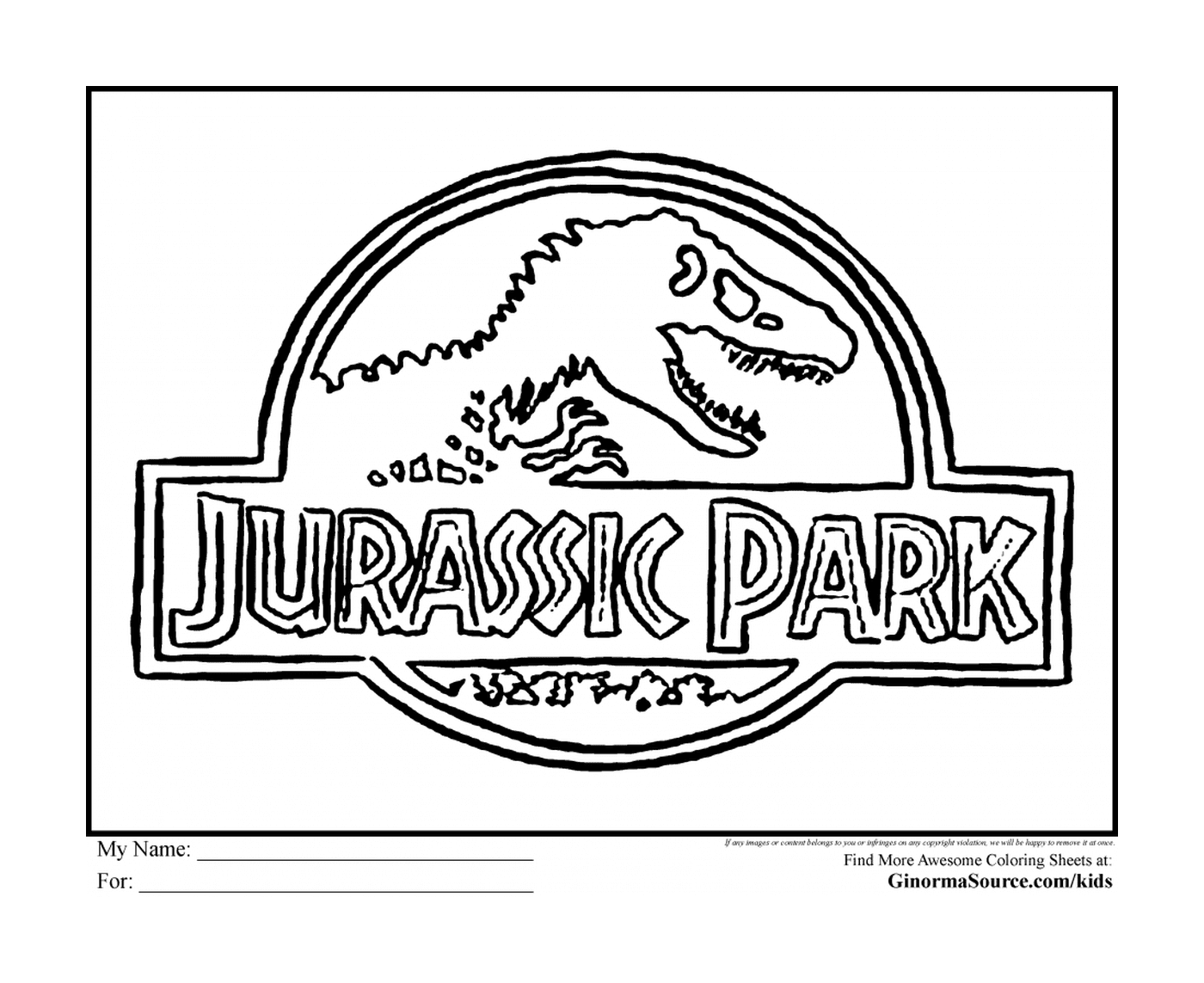 coloriage logo jurassic park