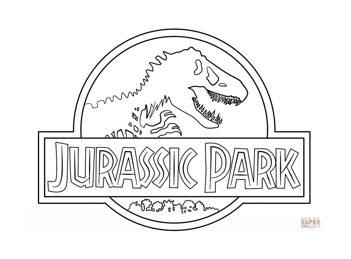 coloriage logo jurassic park clean