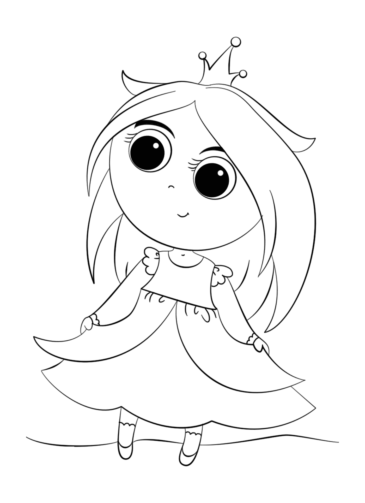 coloriage cute little princess kawaii