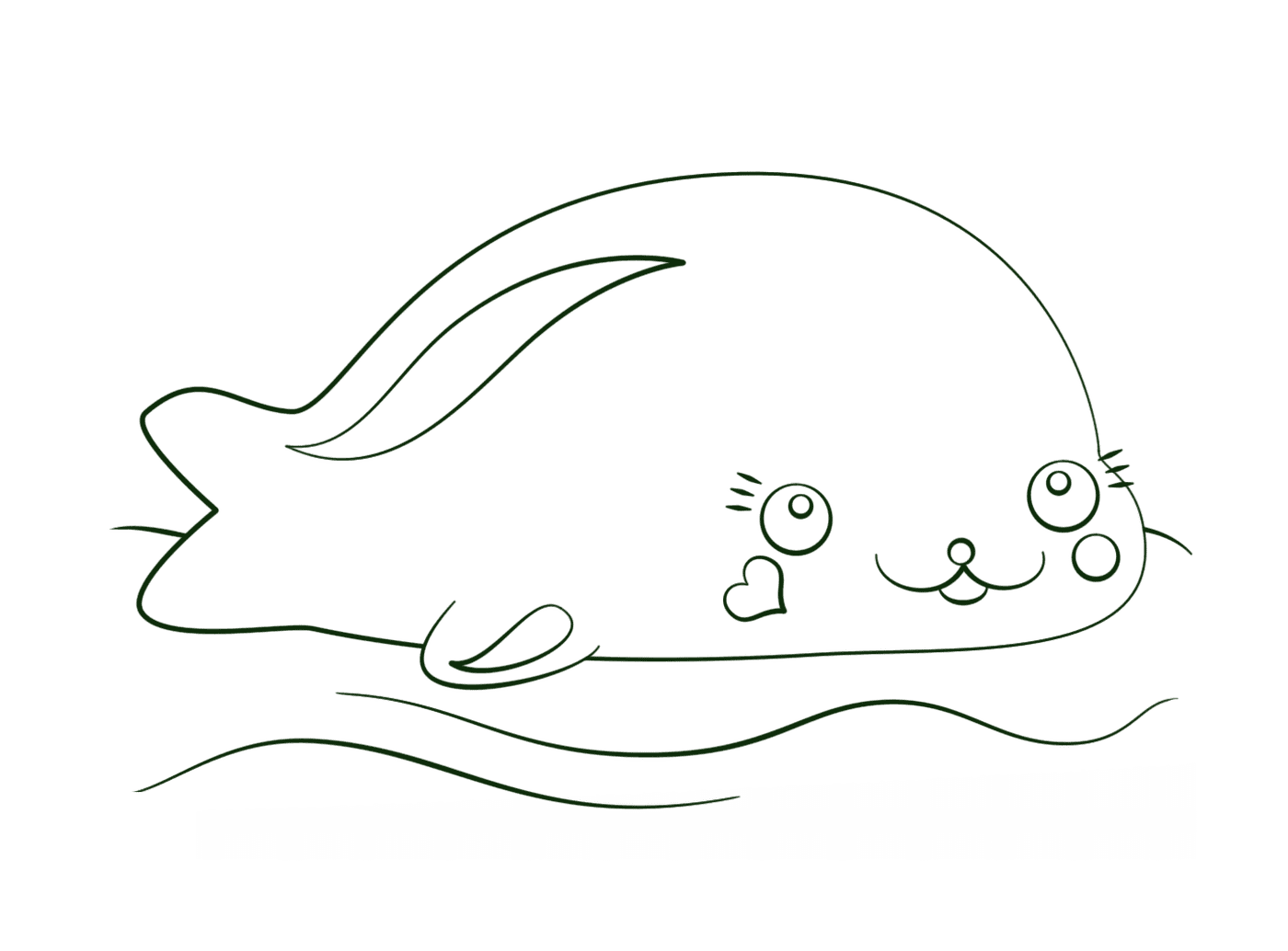 coloriage kawaii seal