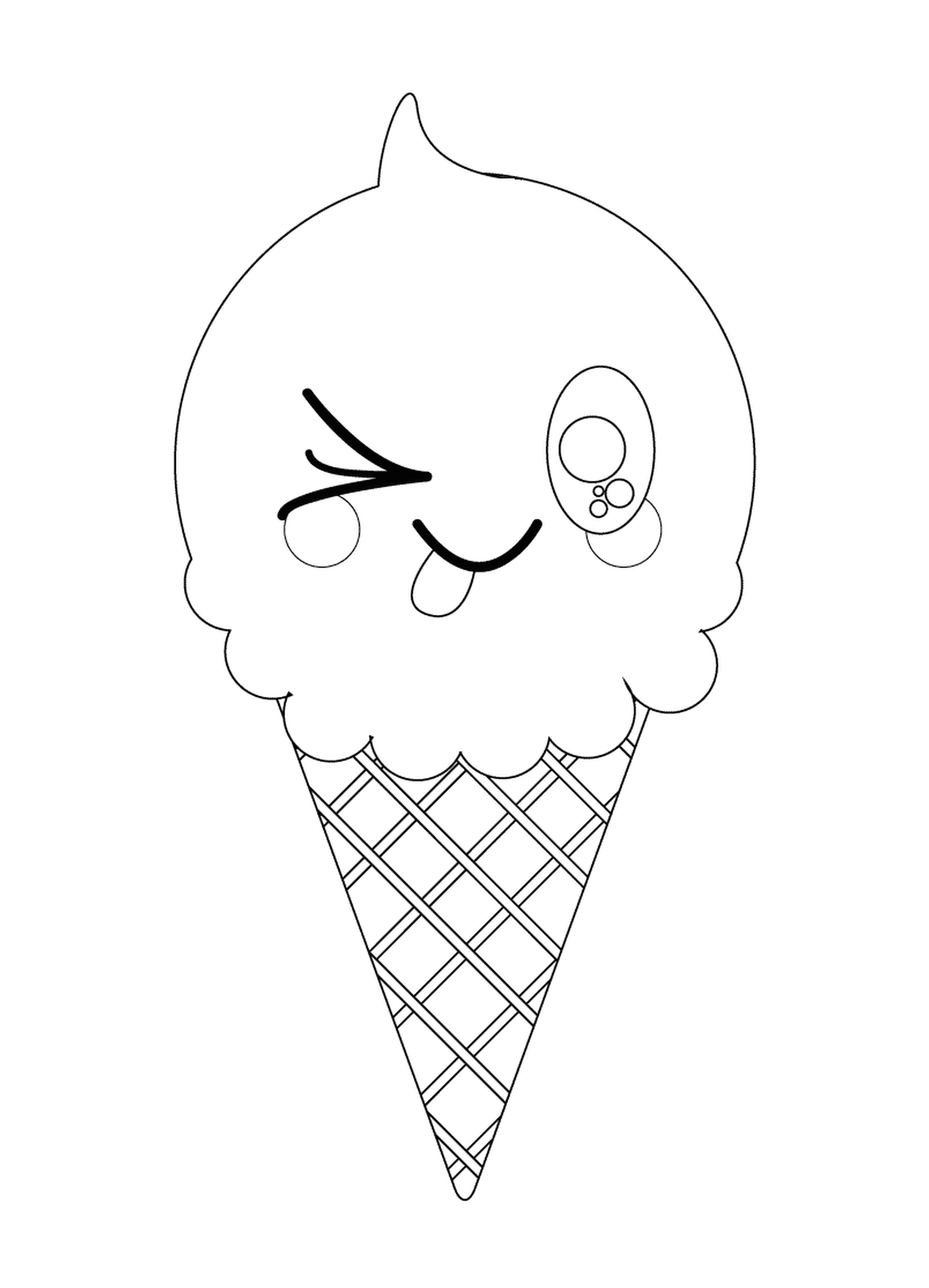 coloriage kawaii ice cream cone