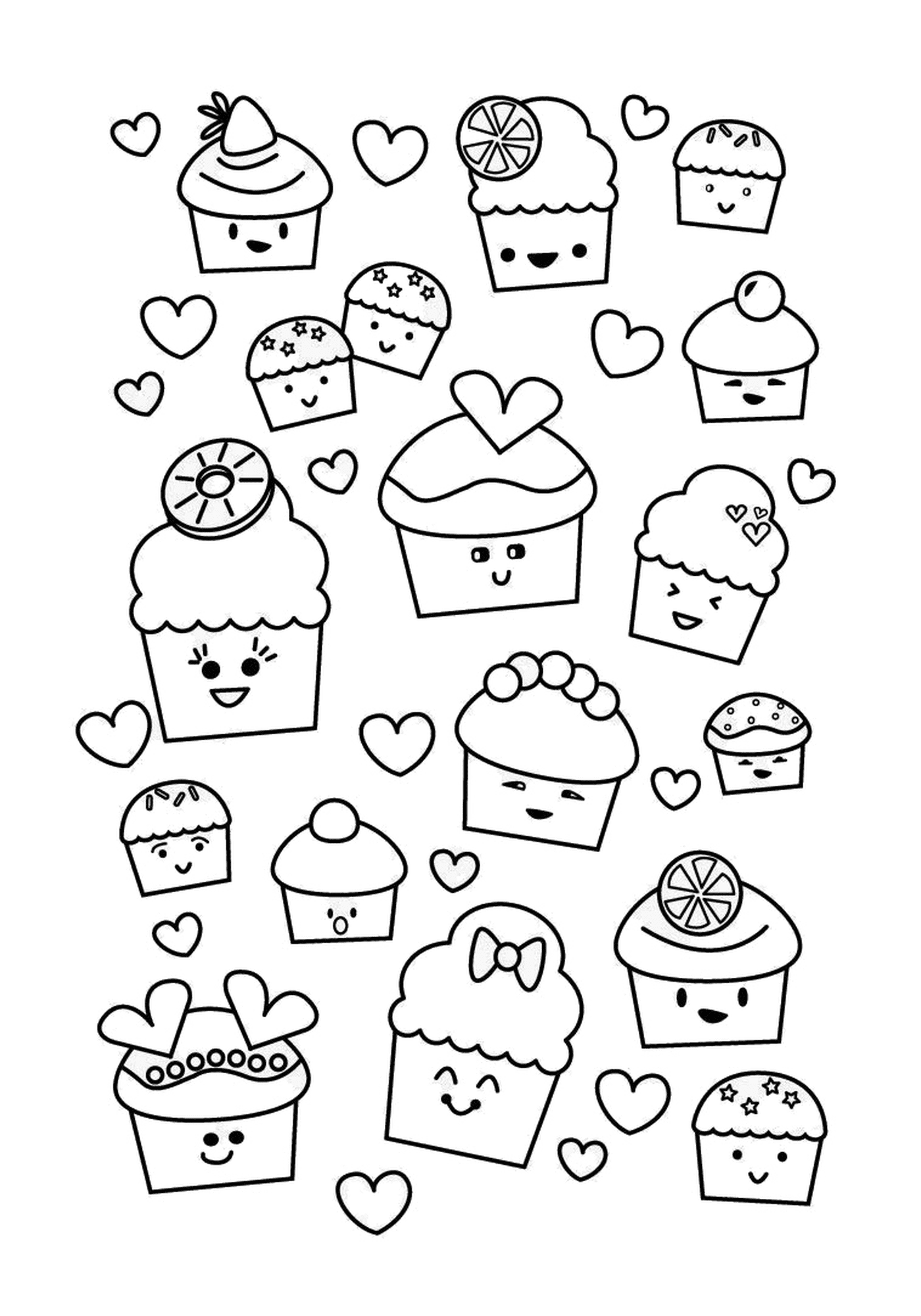 coloriage kawaii cupcake muffins