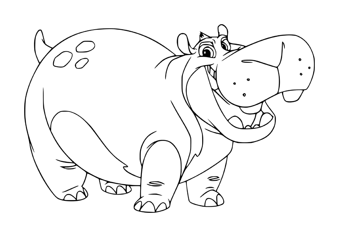 coloriage beshte hippo