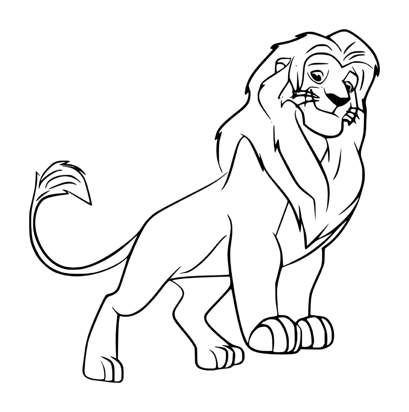 coloriage simba from la garde du roi lion