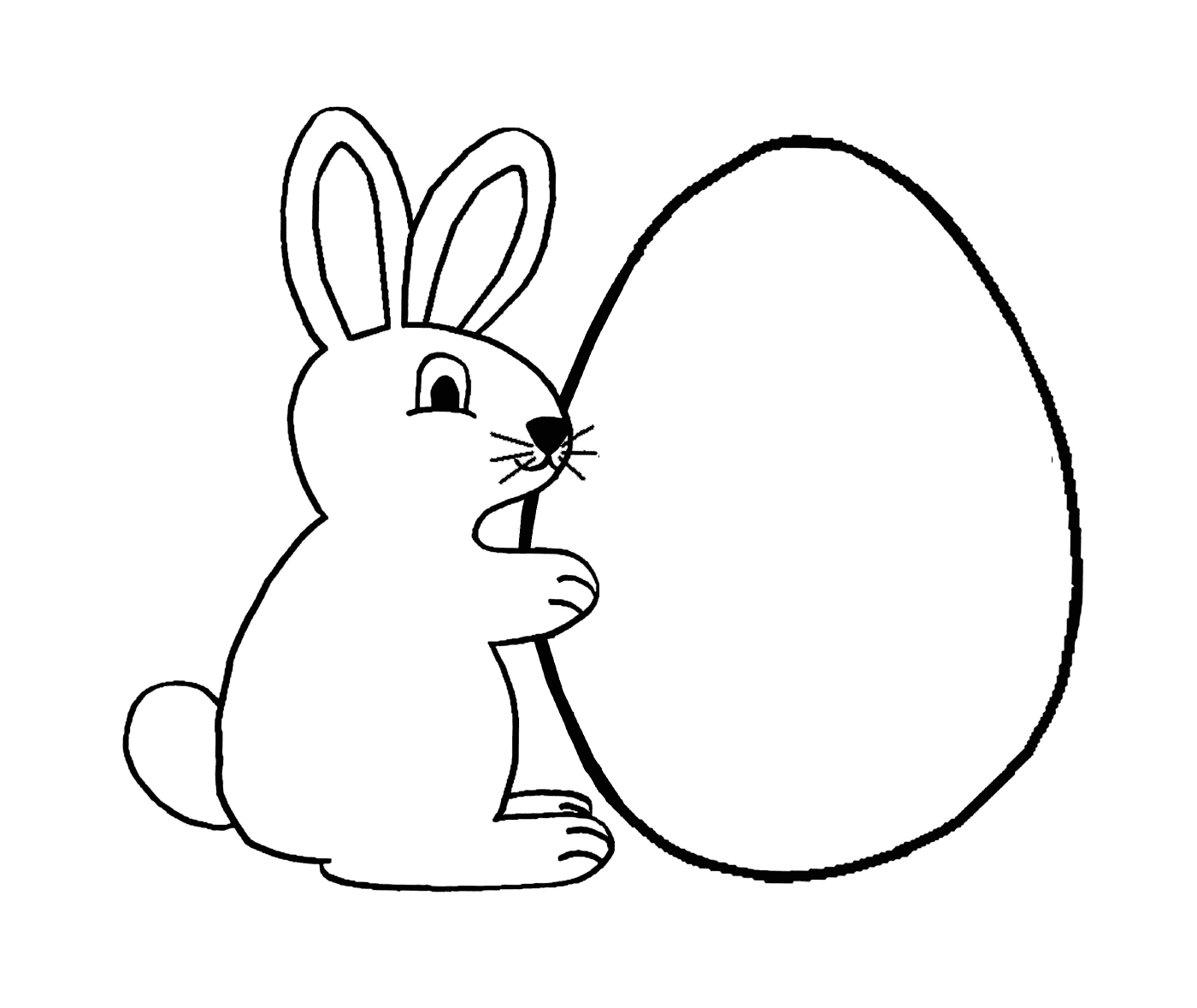 coloriage lapin oeuf paques