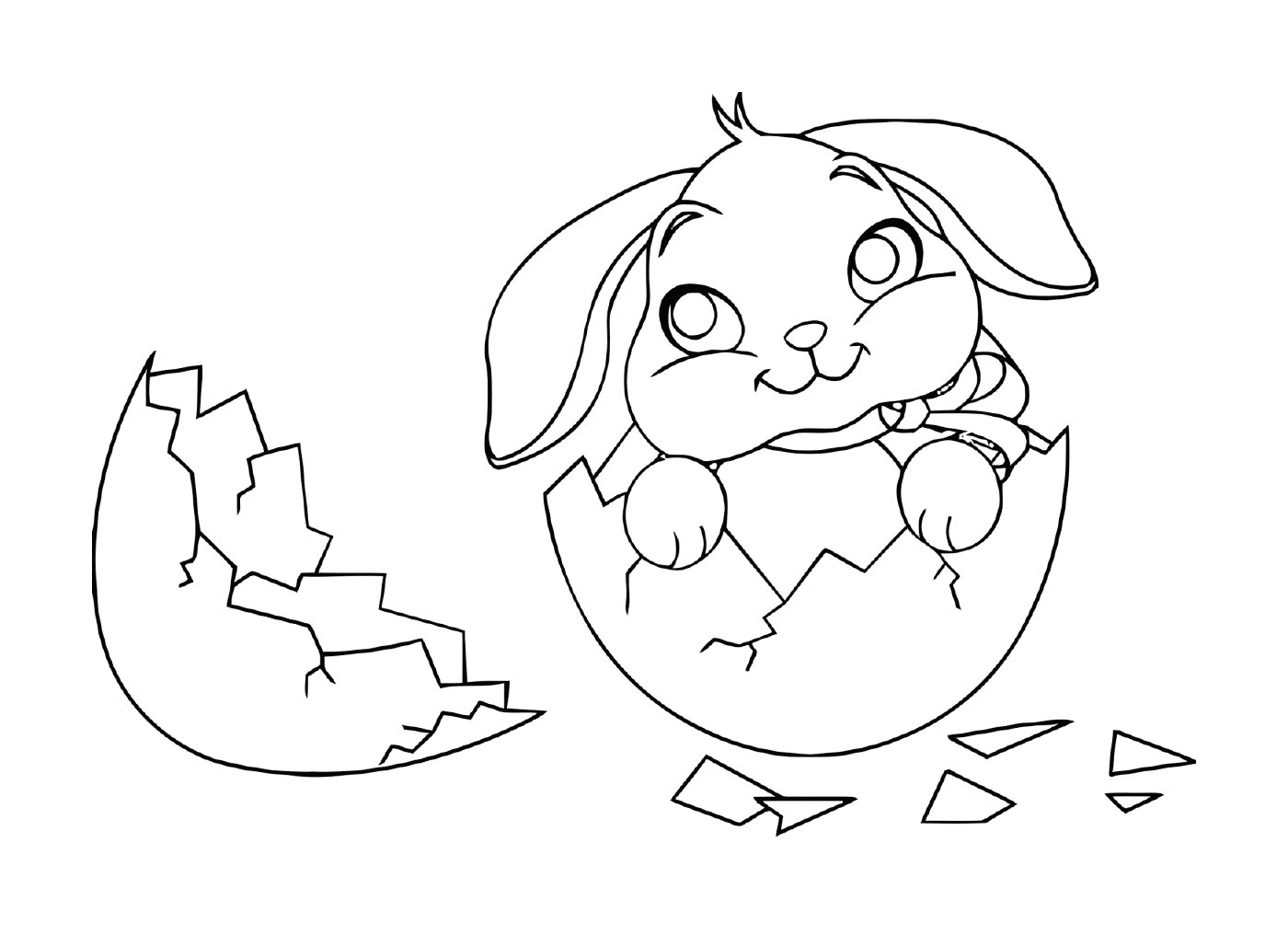 coloriage cute lapin oeuf