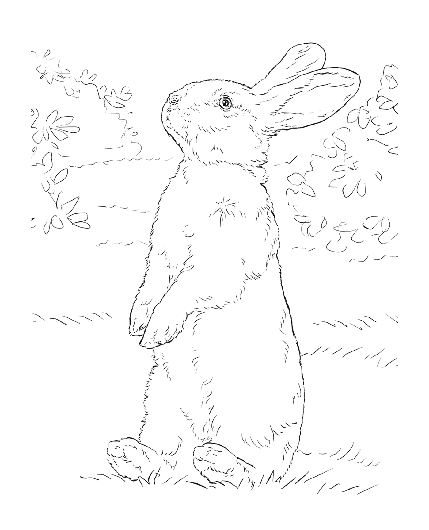 coloriage animaux lapin realiste