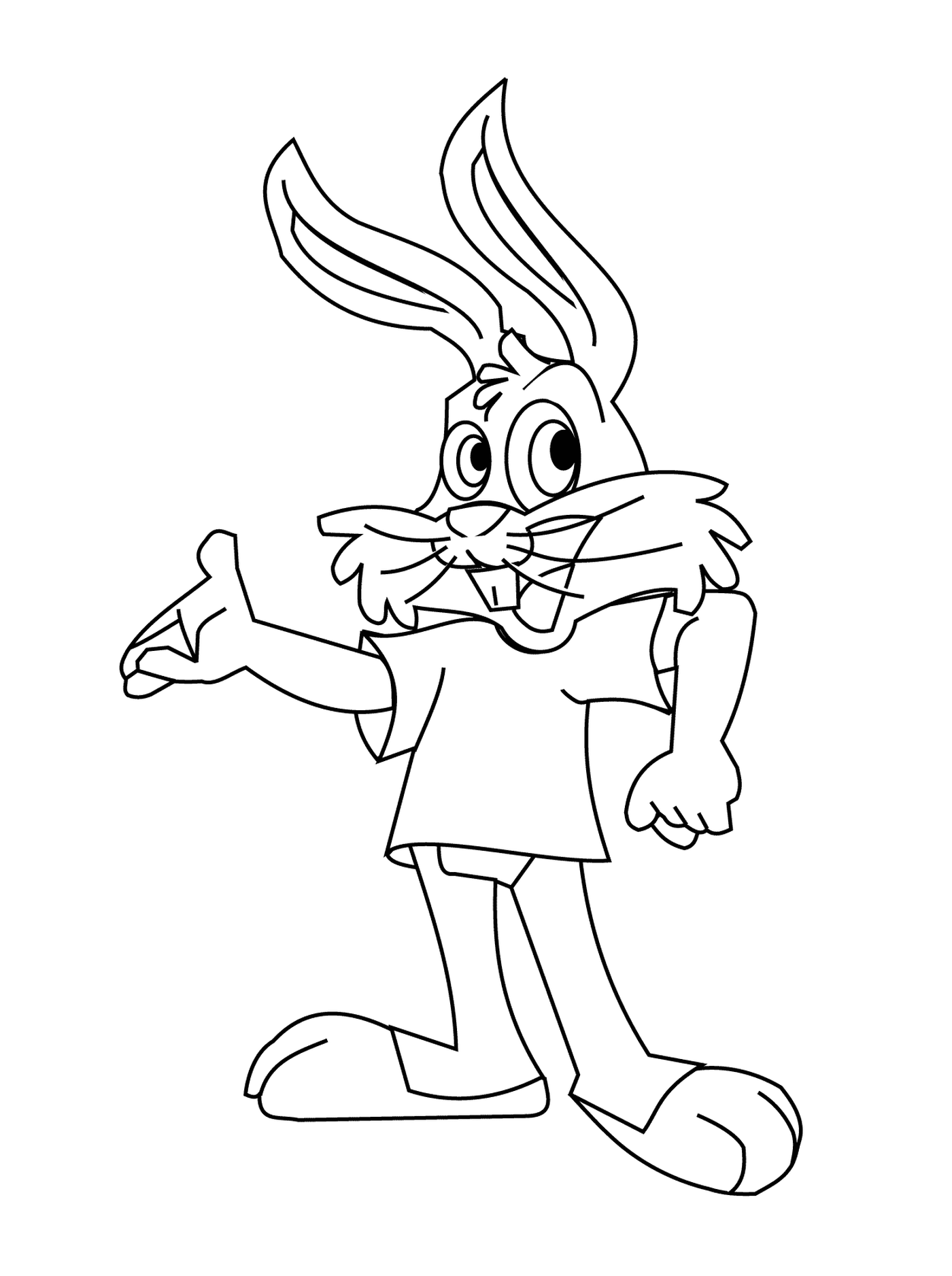 coloriage lapin enseignant comme bugs bunny