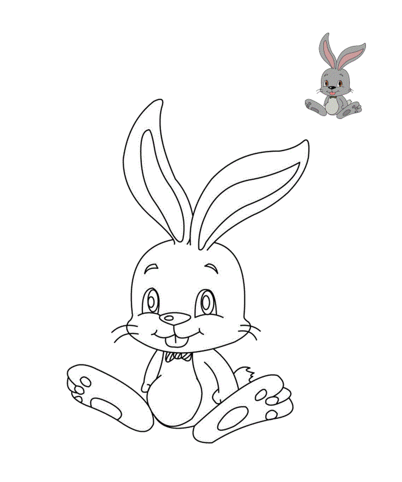 coloriage adorable lapin maternelle