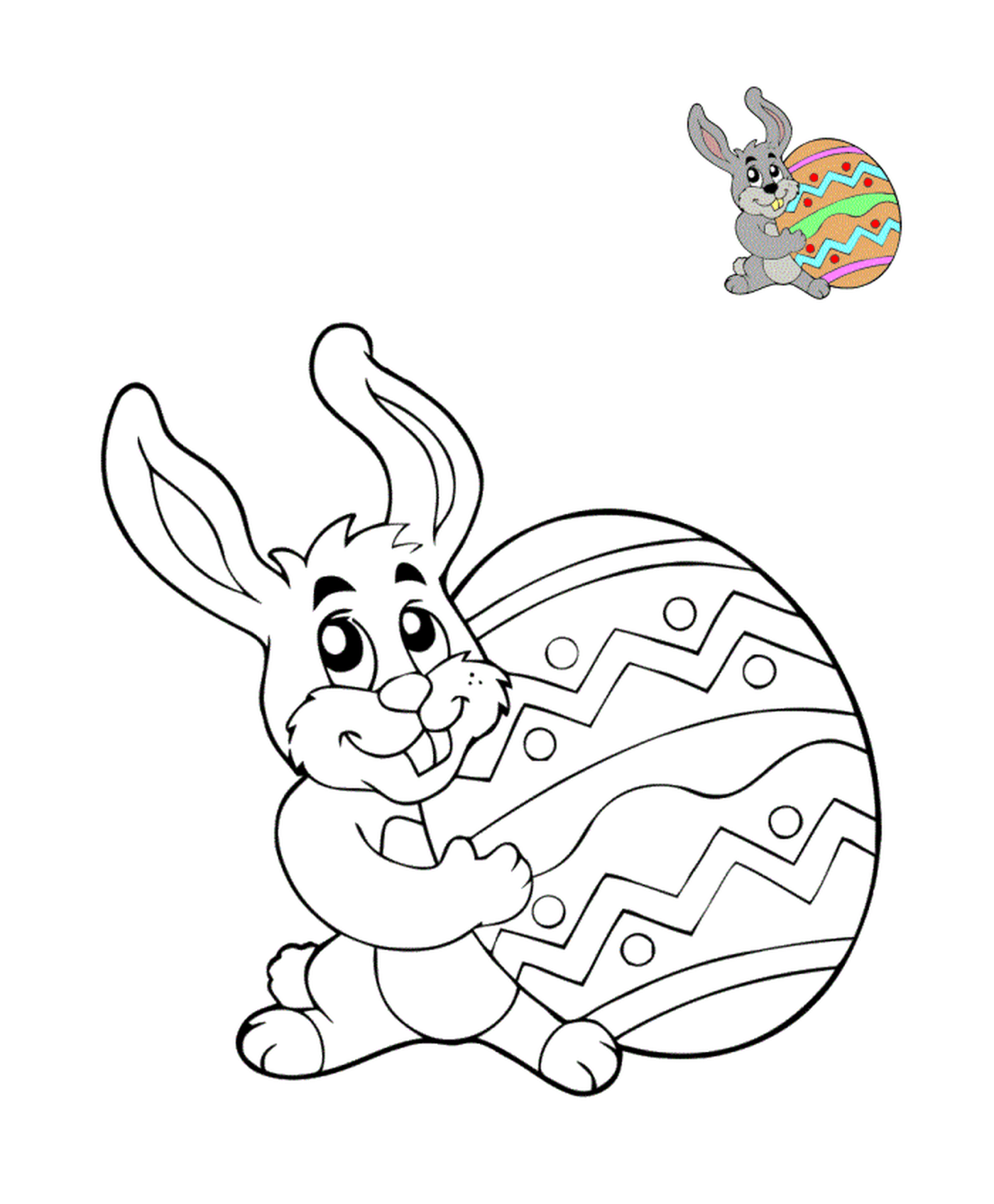 coloriage oeuf et bugs bunny paques
