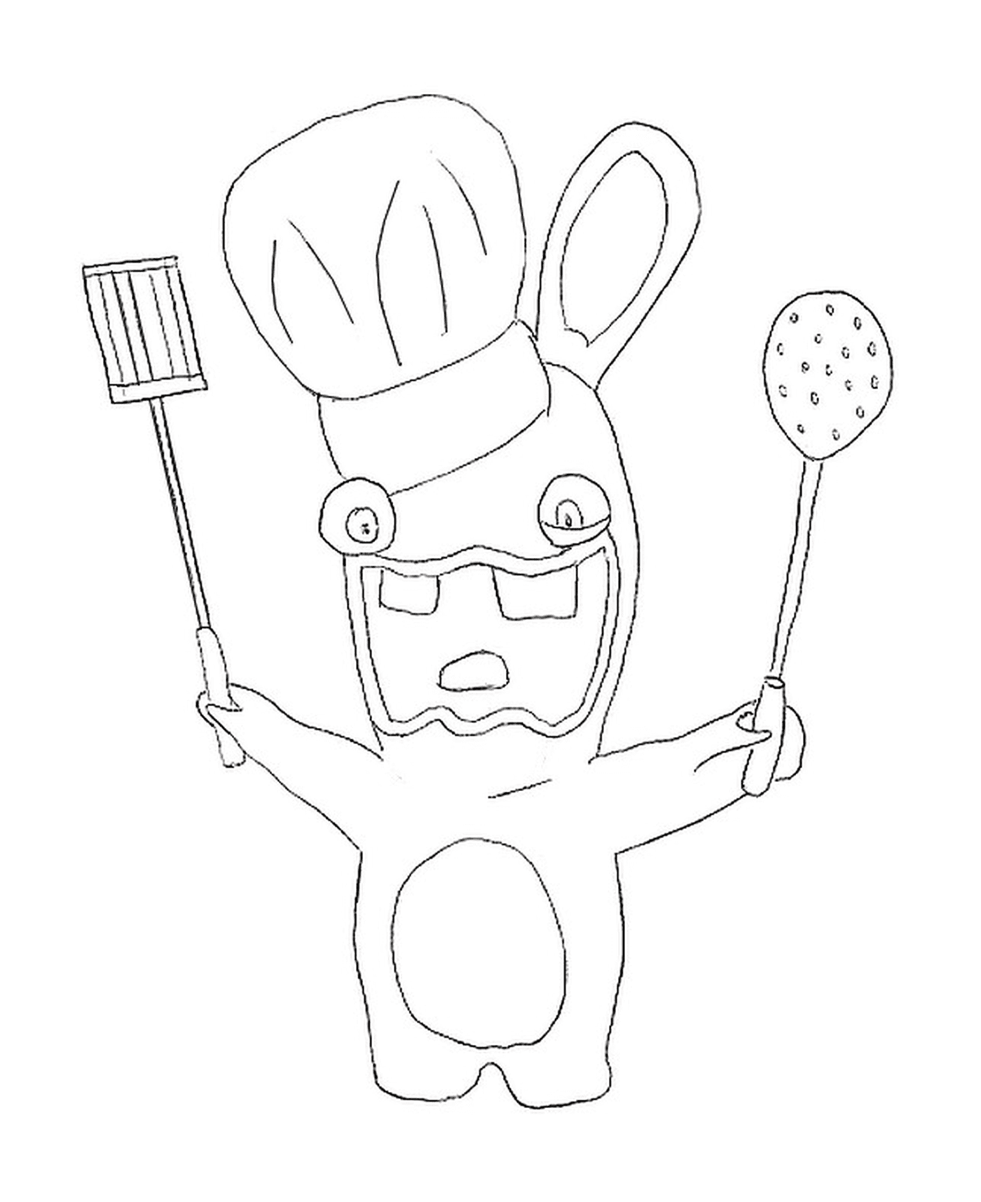 coloriage lapin cretin chef de cuisine