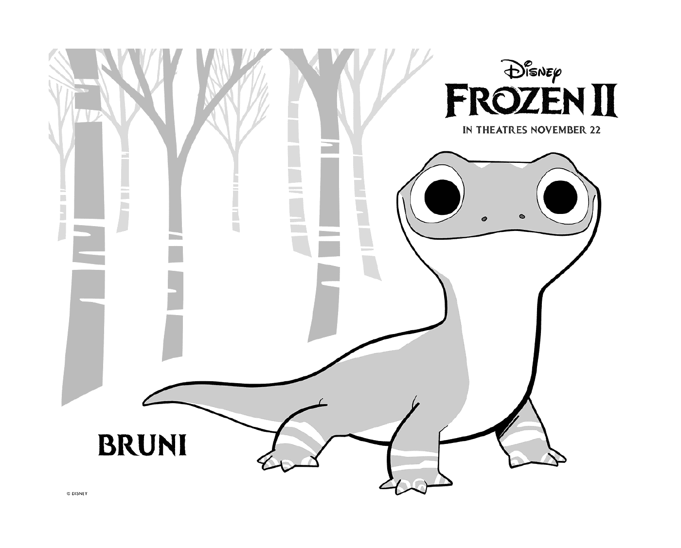 coloriage Disney Frozen 2 Bruni Salamander