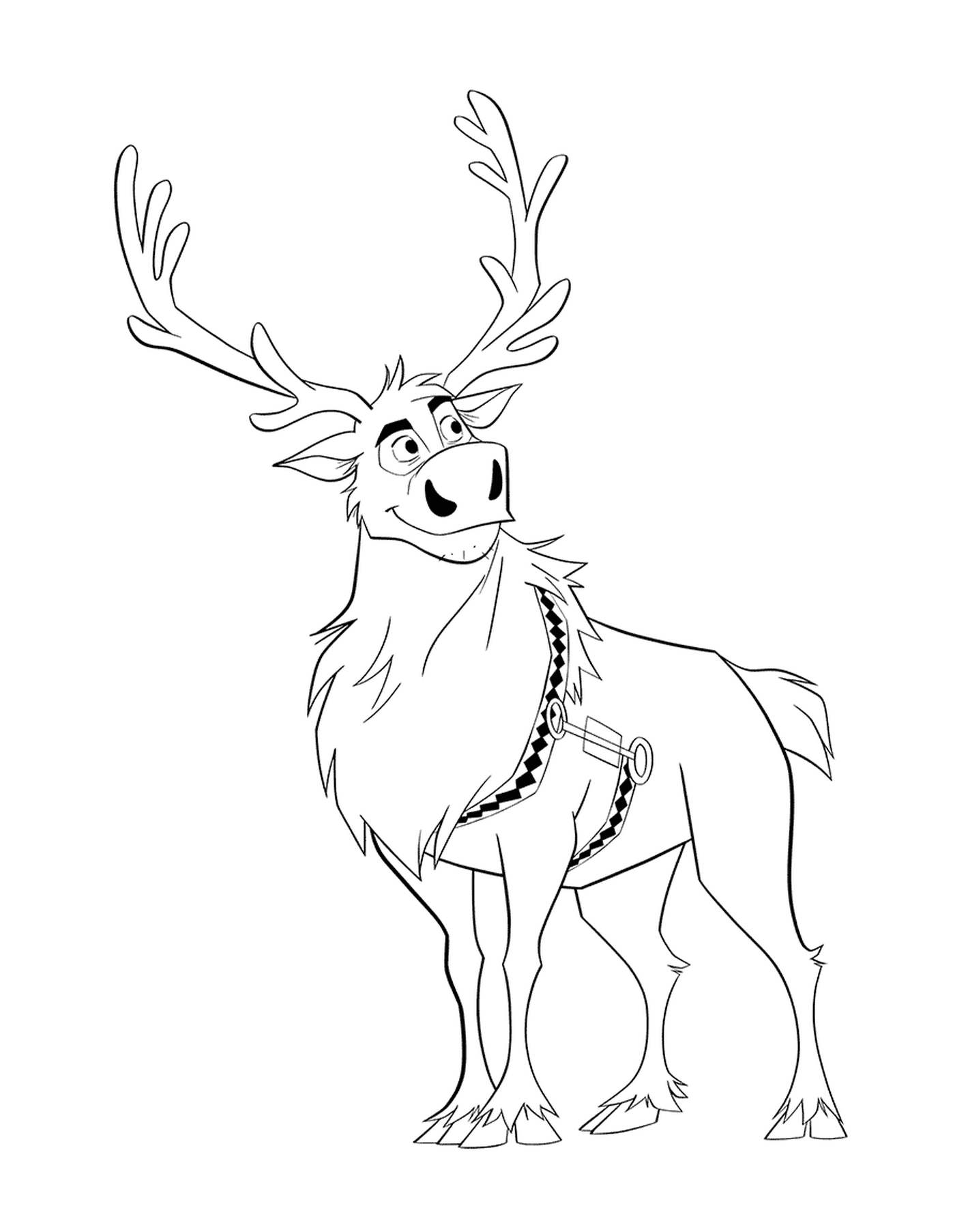 coloriage Cute Reindeer Sven