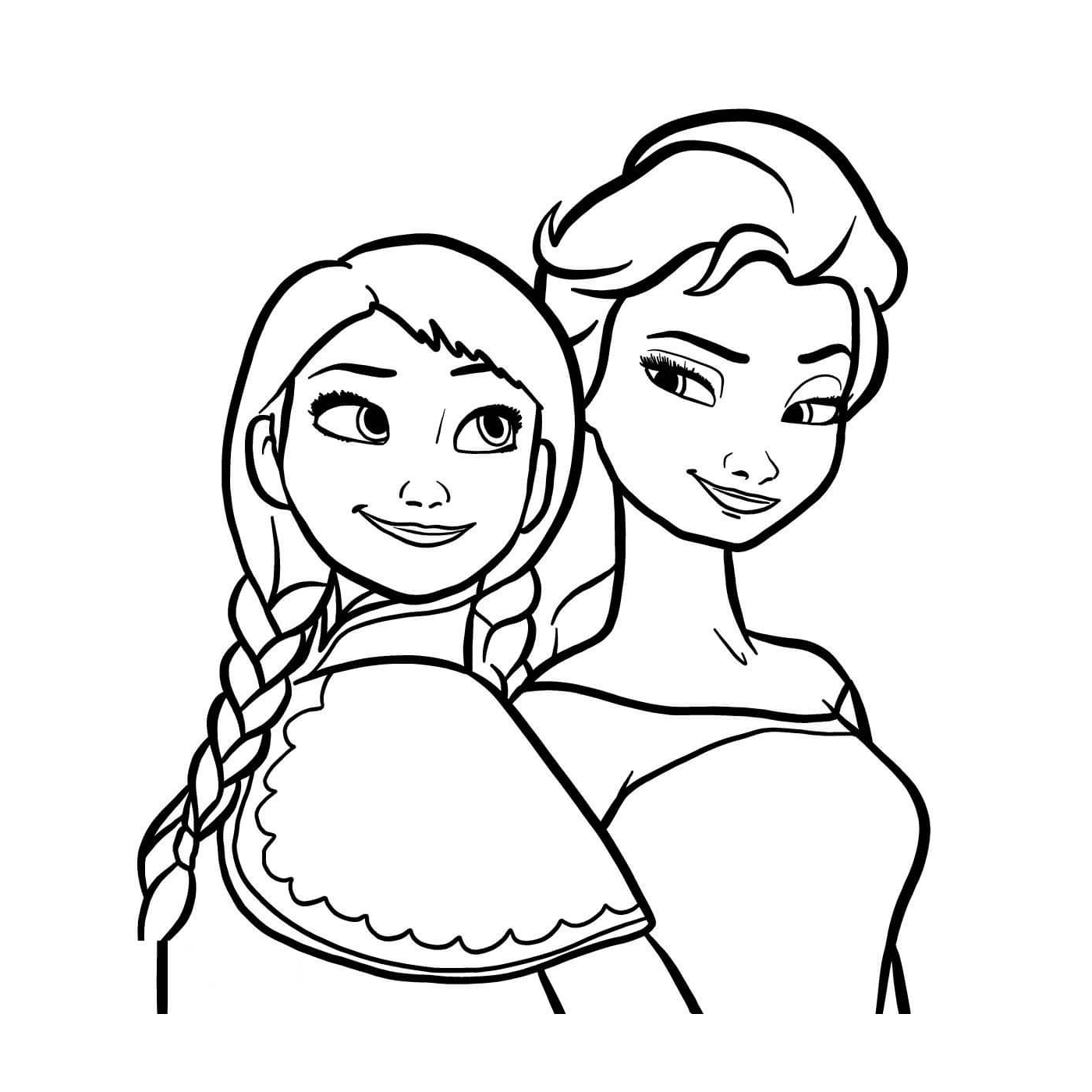 coloriage les princesses du royaume Elsa et Anna