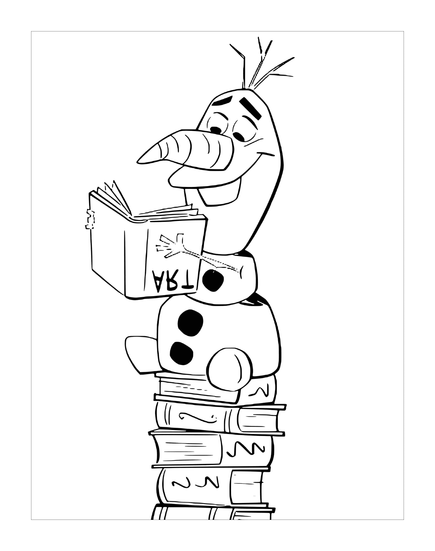 Olaf reading books Reine des Neiges 2