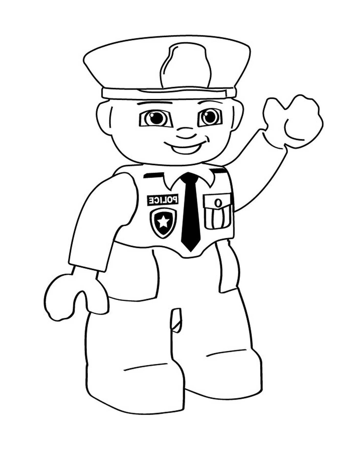 coloriage lego police man