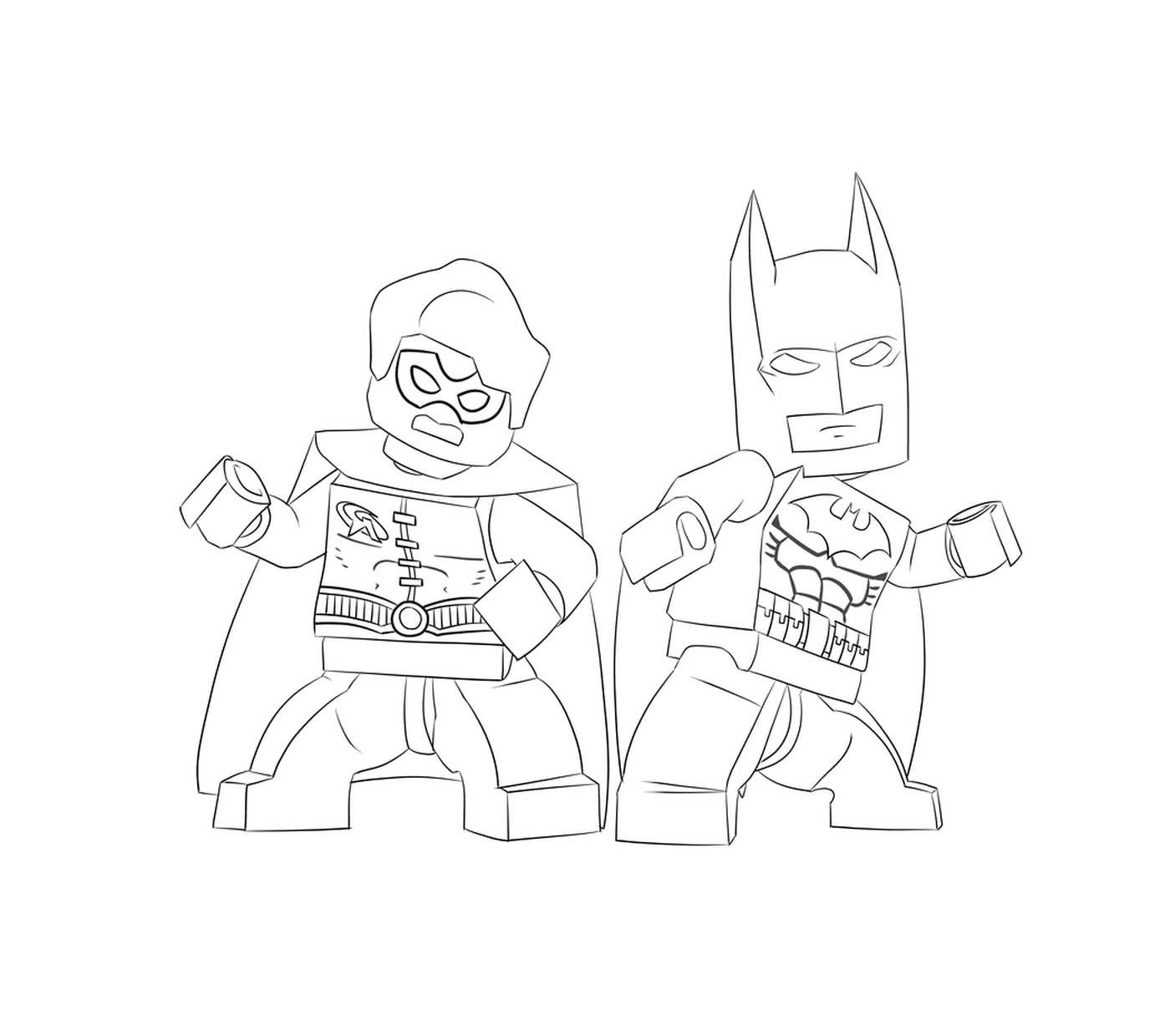 coloriage batman and robin lego