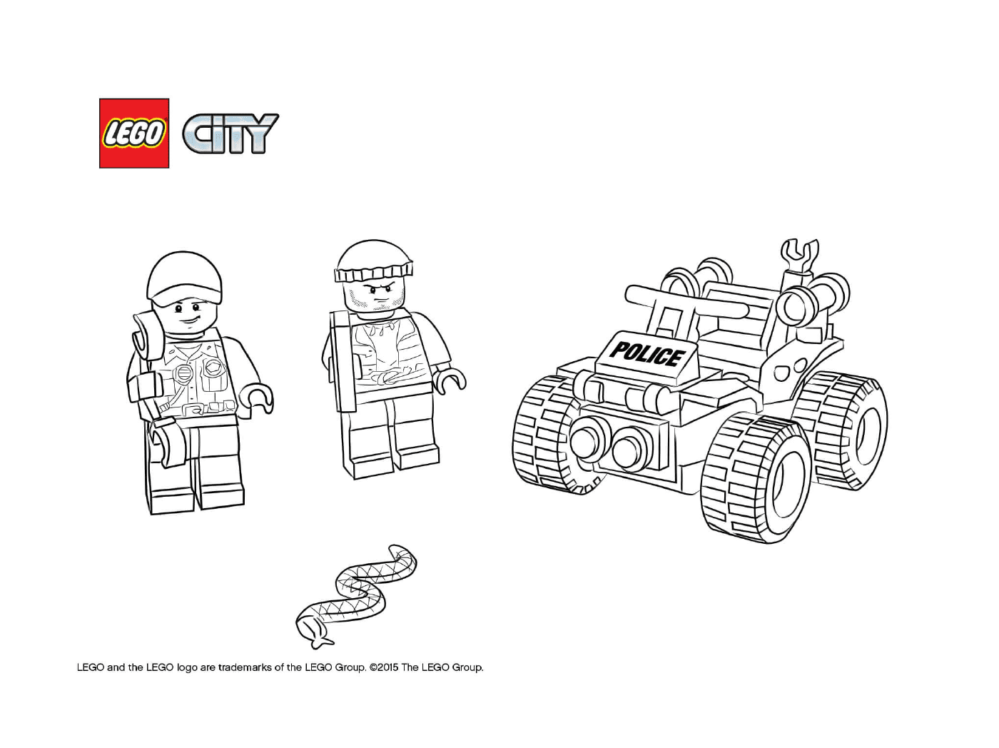 coloriage Lego City ATV Patrol Police