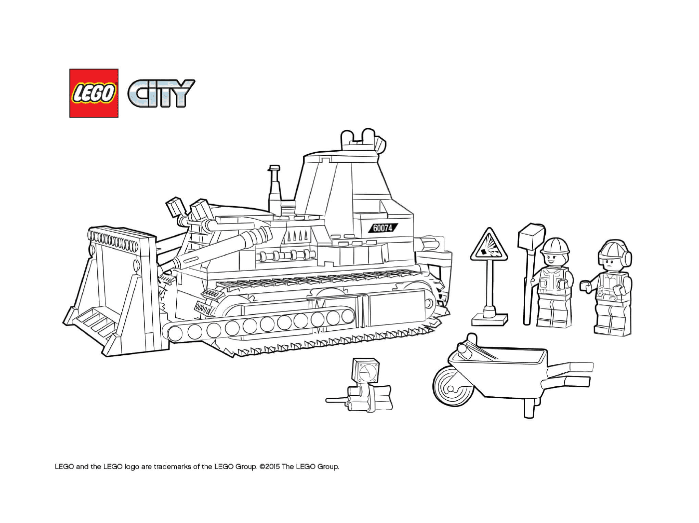 coloriage Lego City Bulldozer Construction