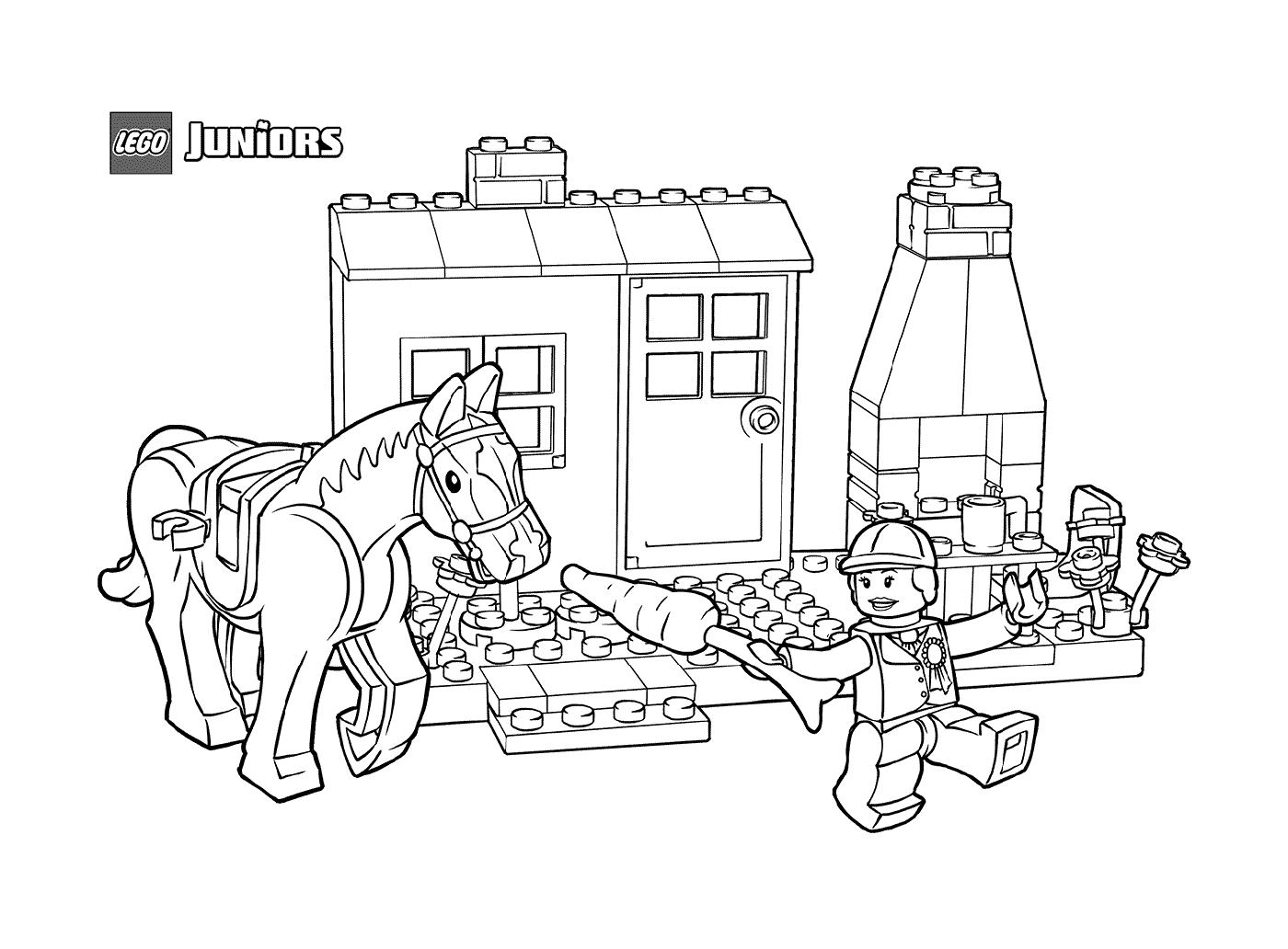 coloriage horse stables lego