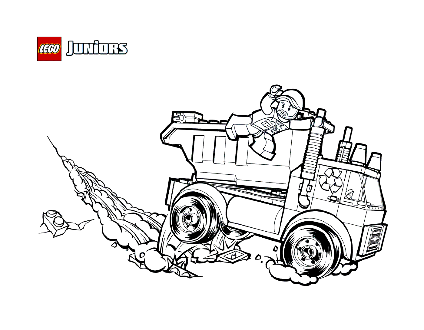 coloriage lego garbage truck