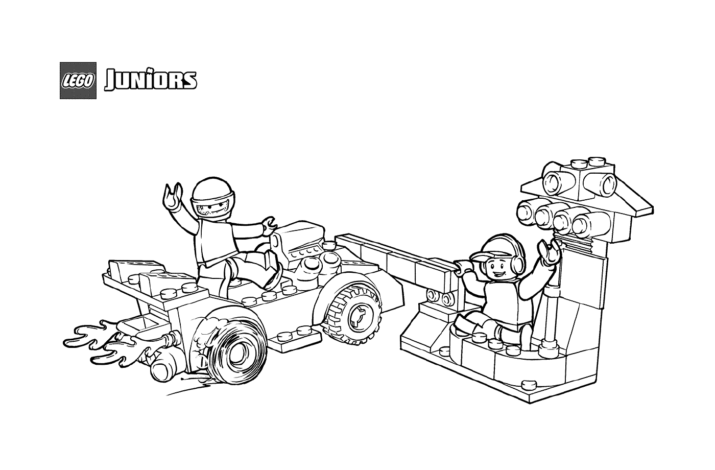 coloriage lego race car pit stop