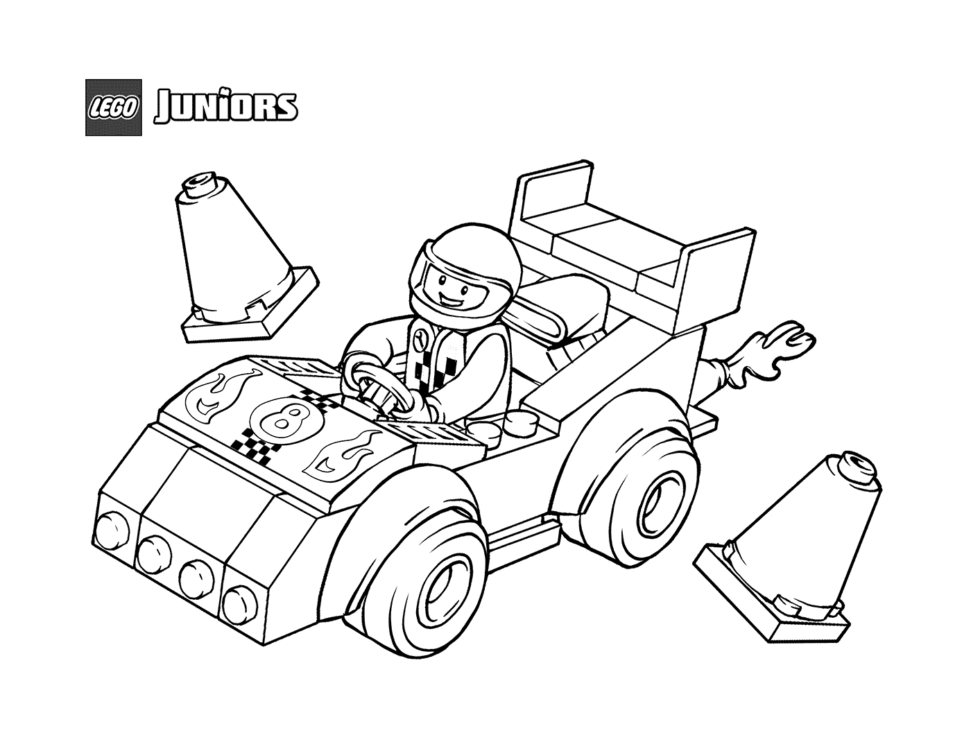 coloriage lego juniors race car