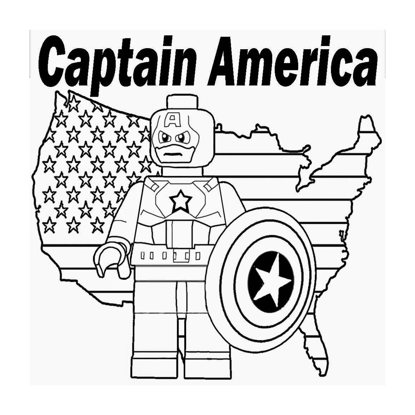coloriage lego marvel captain america